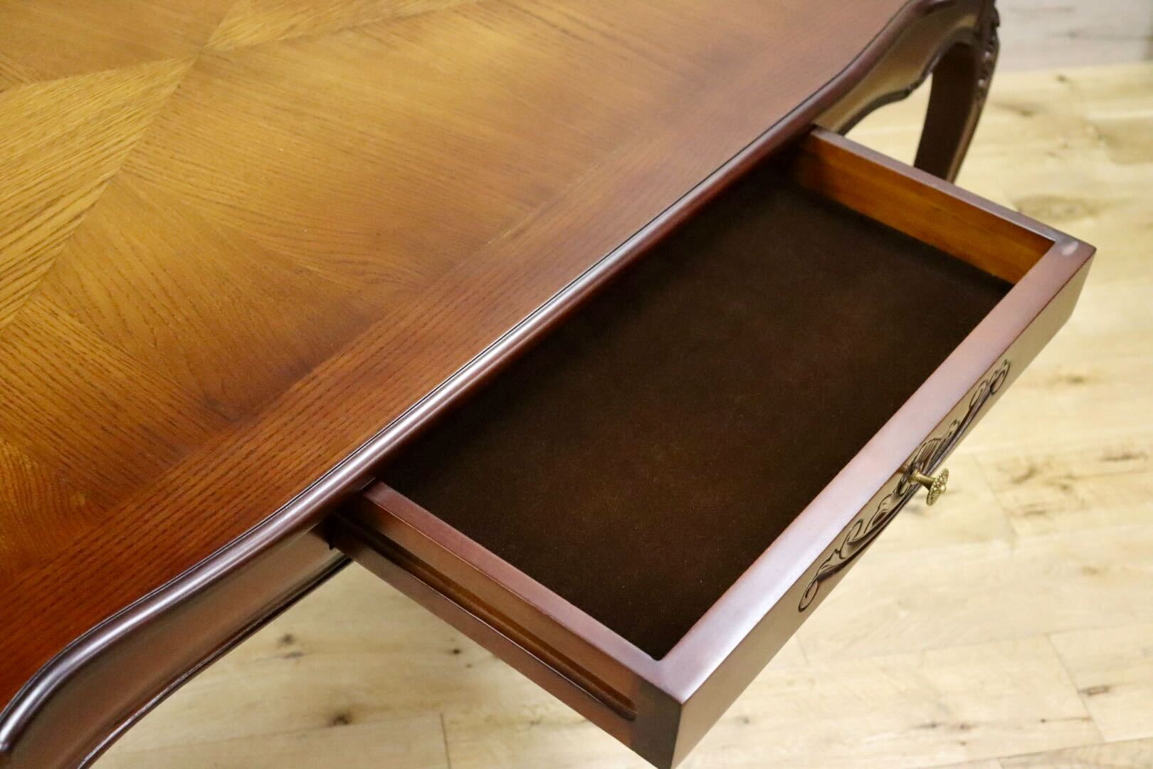 GMIH303○アンティーク調 ダイニングテーブル 食卓テーブル 作業台 猫脚 彫刻 ヨーロピアン マホガニー クラシック