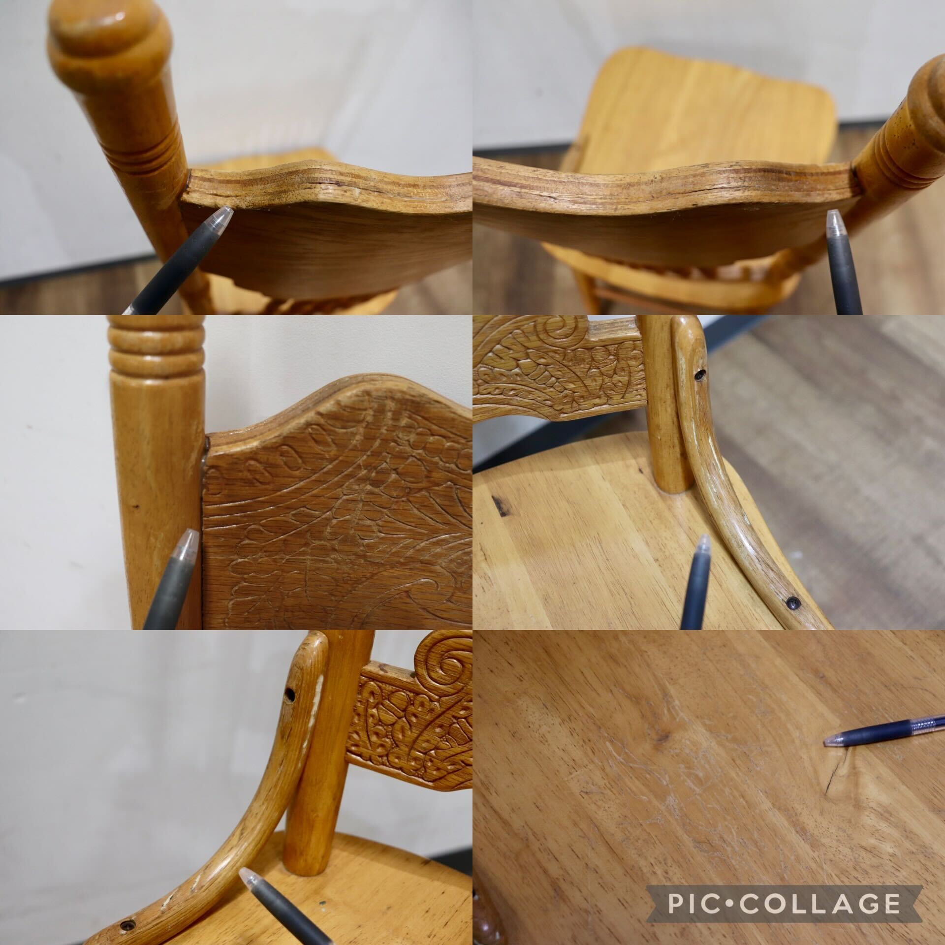 GMHH423F○Shin Lee / シンリー ダイニングチェア 食卓椅子 ハイバック オーク材 彫刻 カントリー アンティーク IDC大塚家具