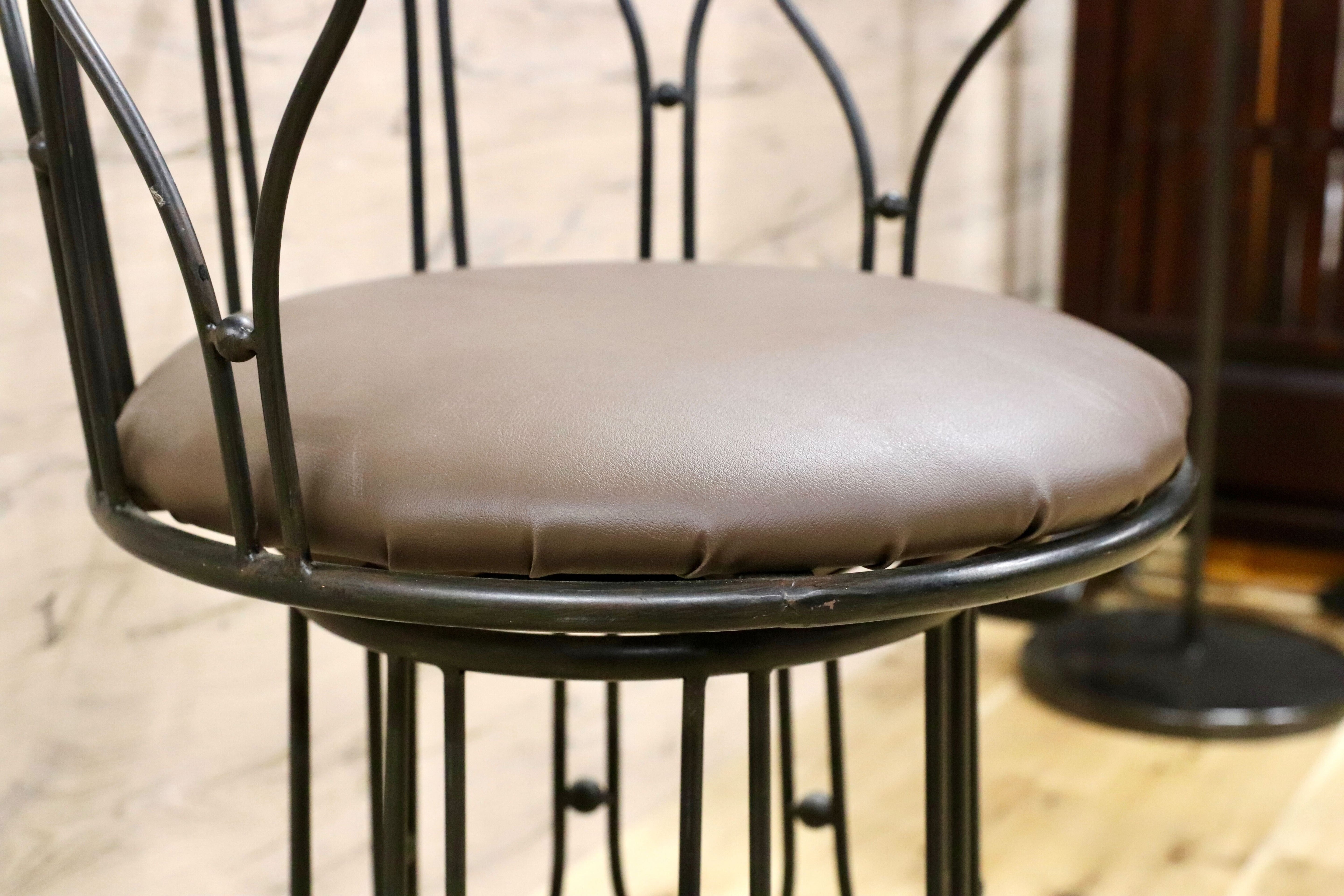 GMHS52B○トスカーナモデル メタルチェア 輸入家具 ヴィンテージ 回転チェア サイドチェア 店舗什器 インテリア オブジェ 合皮 約7.6万