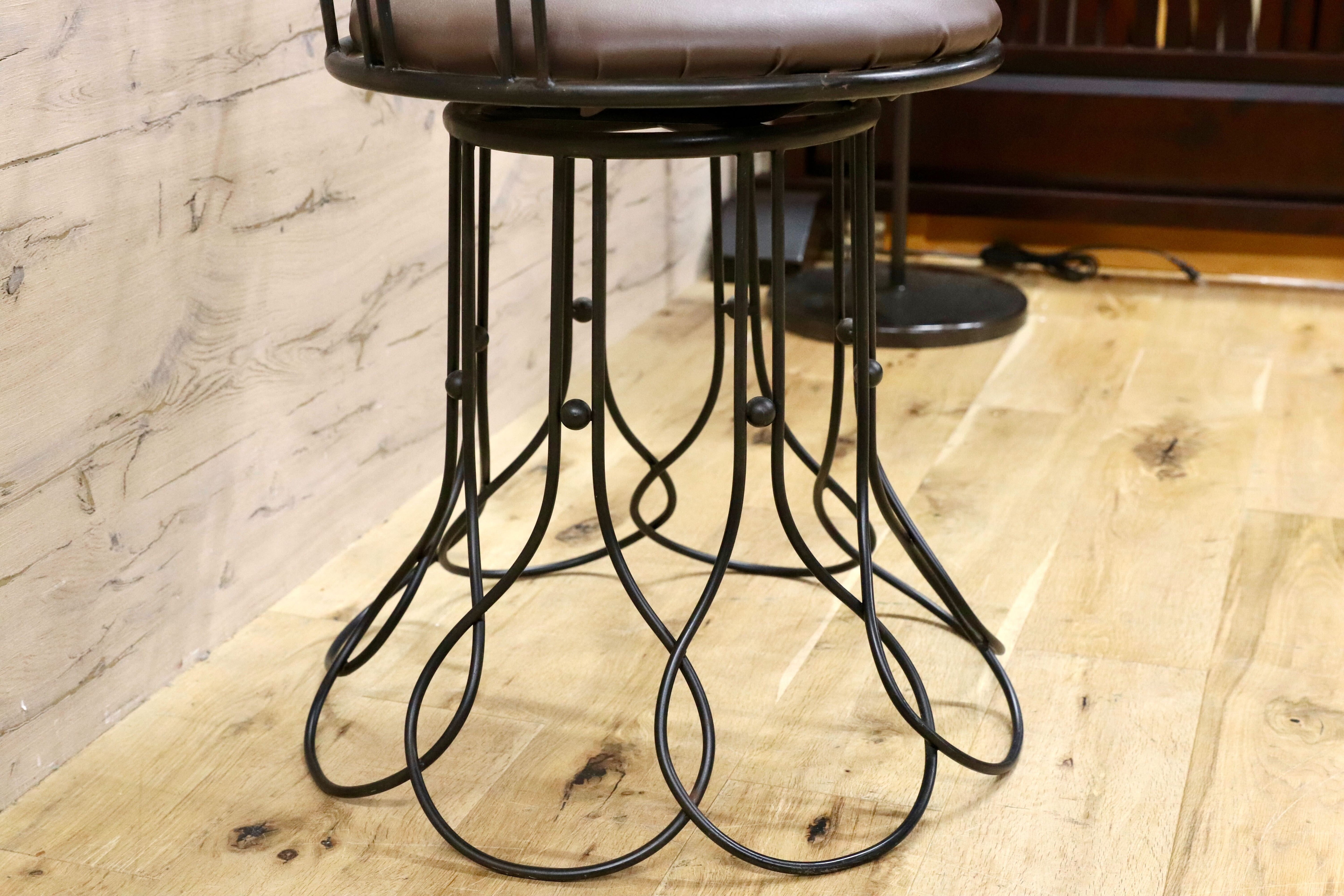 GMHS52B○トスカーナモデル メタルチェア 輸入家具 ヴィンテージ 回転チェア サイドチェア 店舗什器 インテリア オブジェ 合皮 約7.6万