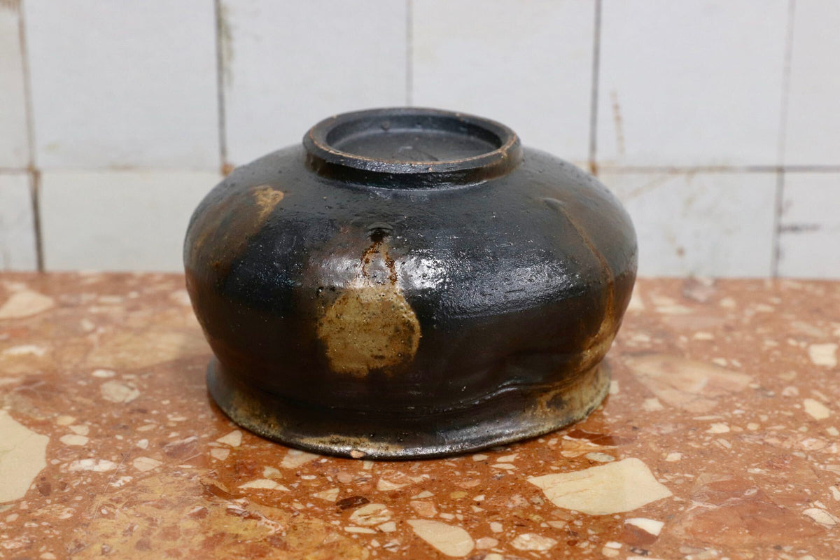 GMJH344C○備前焼 黒備前 茶碗 在銘 窯変 焼締め 茶道具 抹茶碗 茶器 古陶磁 古美術 民藝