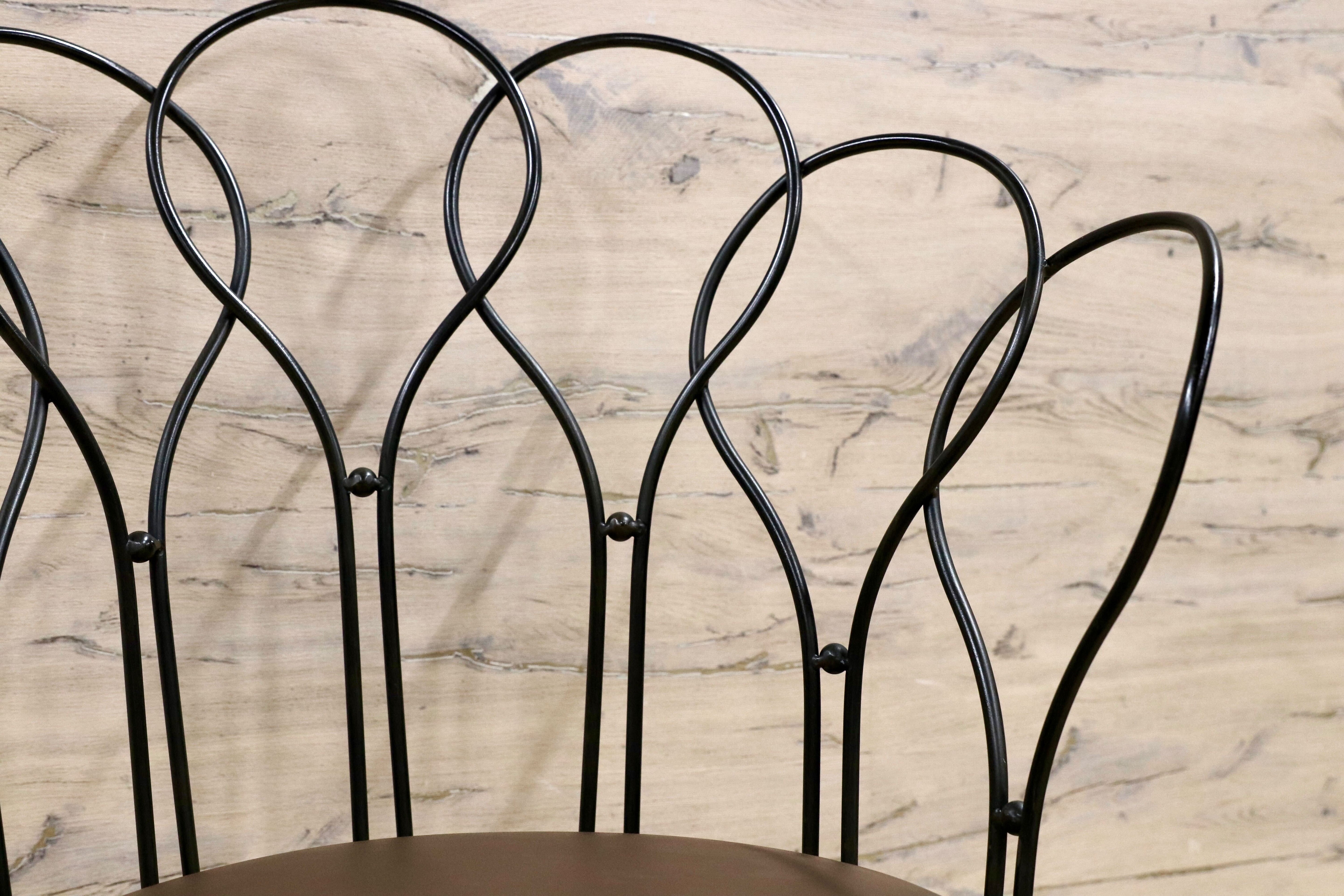 GMHS52C○トスカーナモデル メタルチェア 輸入家具 ヴィンテージ 回転チェア サイドチェア 店舗什器 インテリア オブジェ 合皮 約7.6万