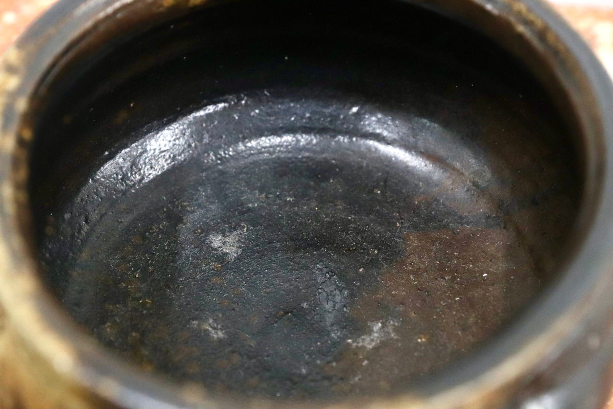 GMJH344C○備前焼 黒備前 茶碗 在銘 窯変 焼締め 茶道具 抹茶碗 茶器 古陶磁 古美術 民藝