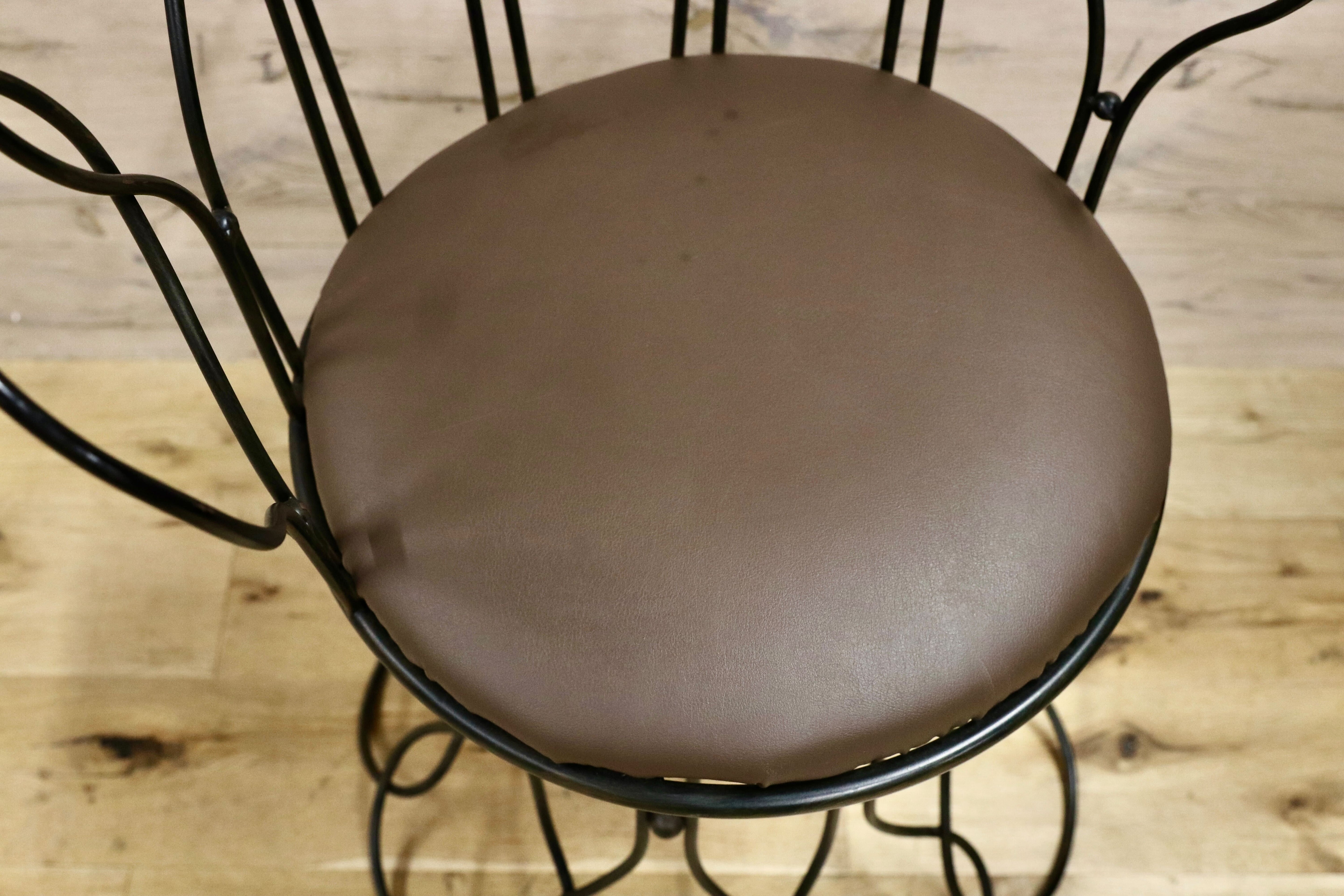 GMHS52C○トスカーナモデル メタルチェア 輸入家具 ヴィンテージ 回転チェア サイドチェア 店舗什器 インテリア オブジェ 合皮 約7.6万