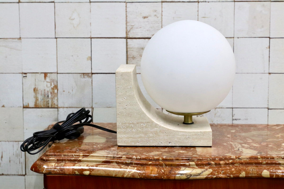 GMJN60○Asheville Decor / アシュビルデコ HT3265TR テーブルスタンド テーブルランプ トラバーチン オパールガラス 定価約7.5万円 展示品