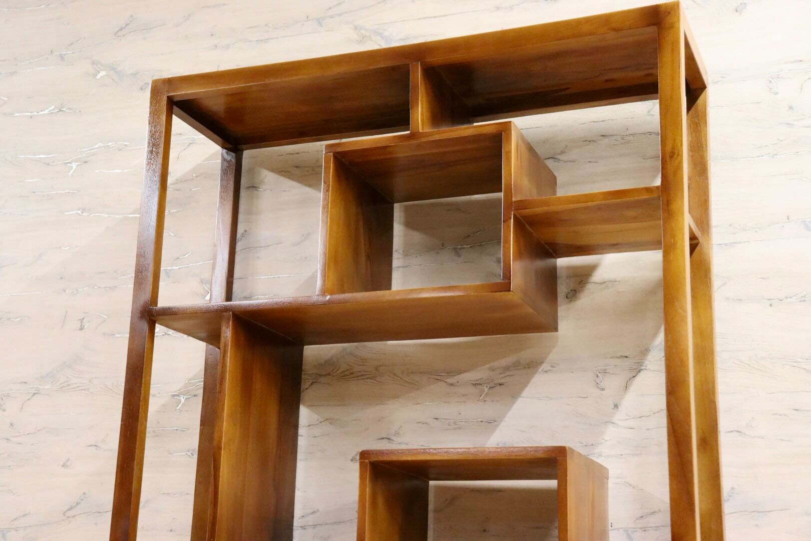 GMIH294○チーク無垢材 オープンシェルフ ラック 飾り棚 ディスプレイ棚 リビング収納 インテリア アジアン 店舗什器