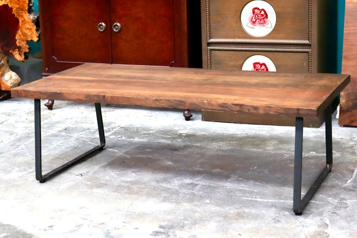 GMIH427B○長椅子 ベンチ チェア 花台 机 ローテーブル 無垢材 インダストリアル ヴィンテージ