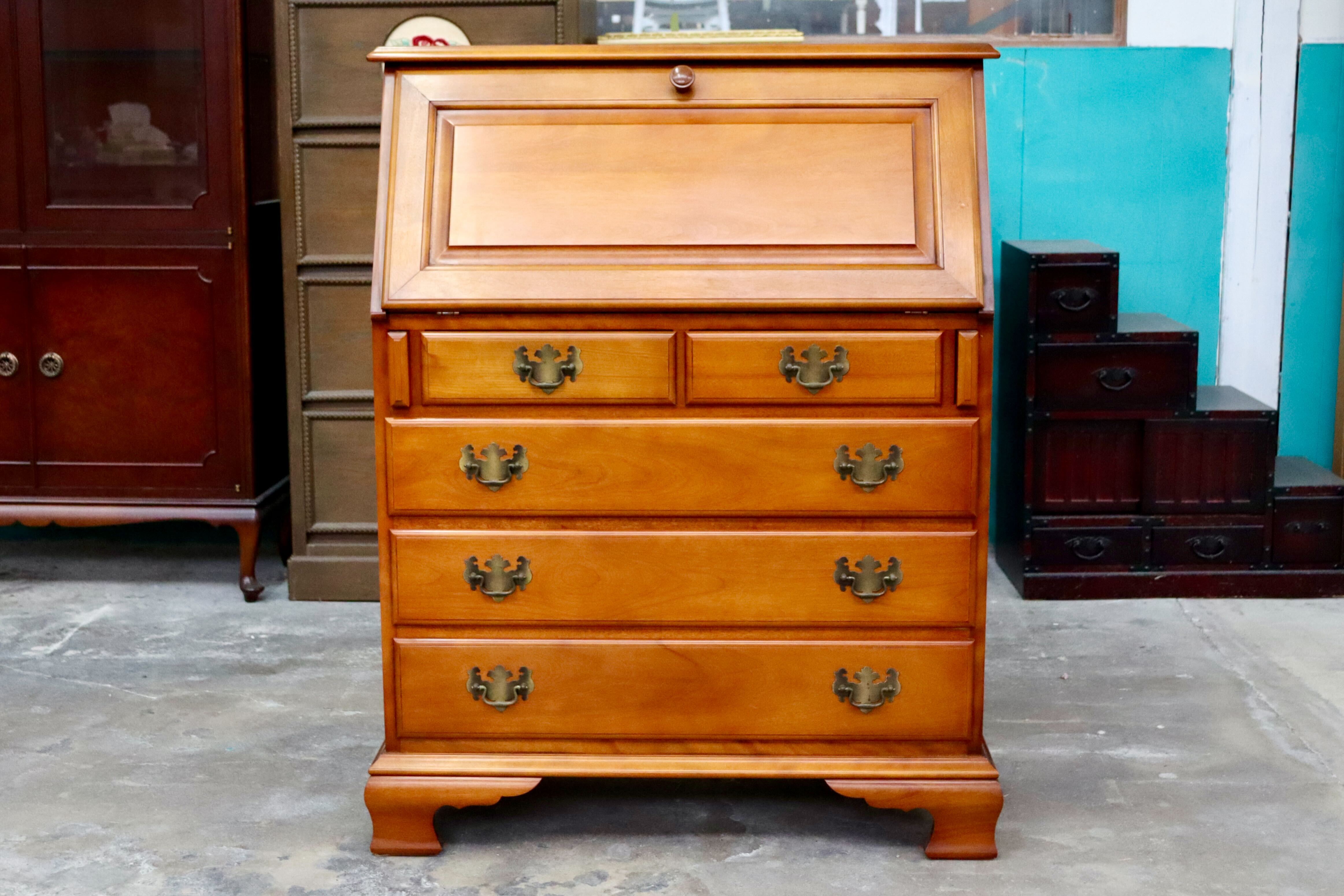 GMIK744○横浜ダニエル / Daniel ライティングビューロー 学習机 書斎机 勉強机 樺桜 アーリーアメリカン クラシック 定価約46万