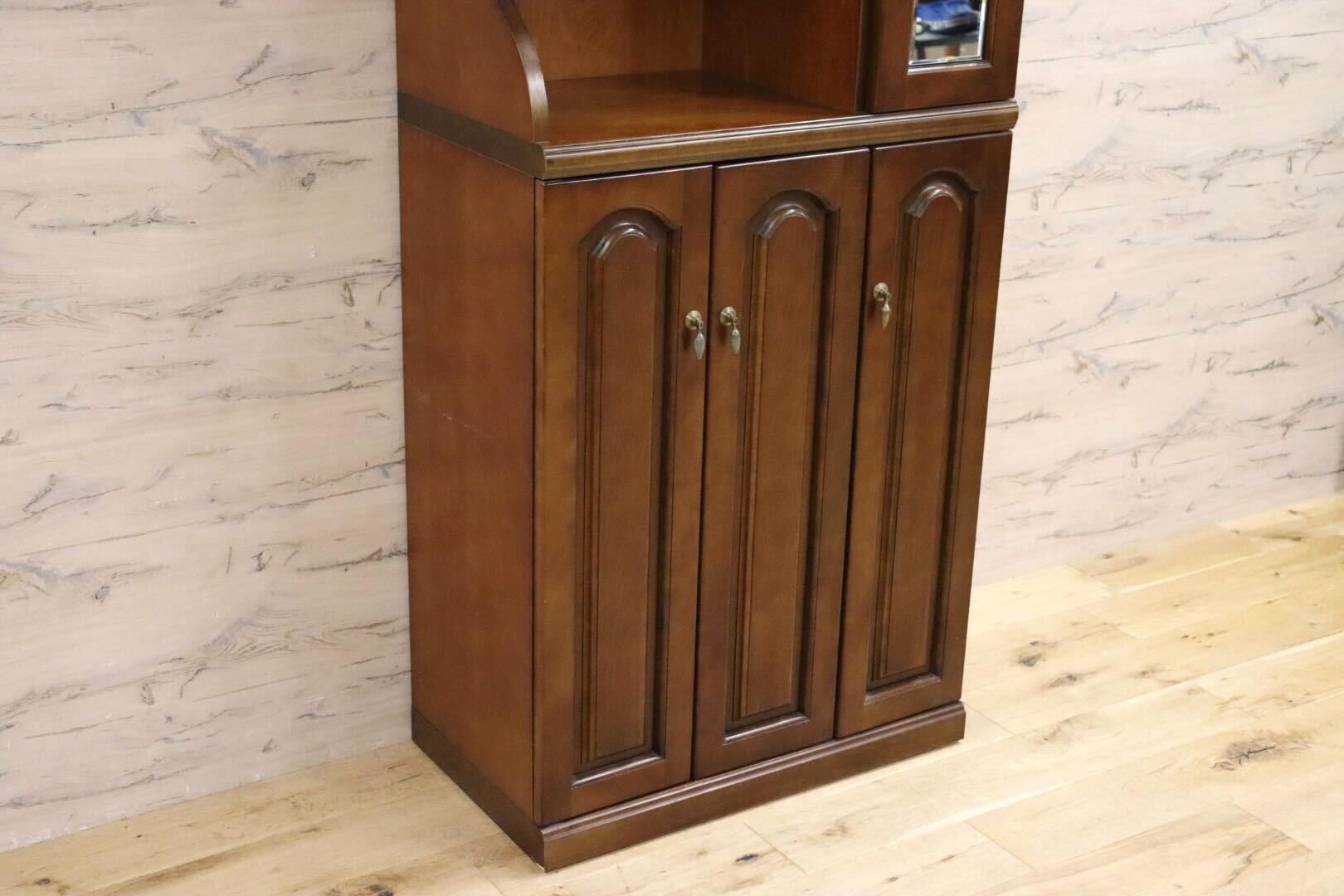 GMIH302○karimoku / カリモク 下駄箱 シューズケース 玄関 収納棚 飾り棚 キャビネット ブラウン 国産家具