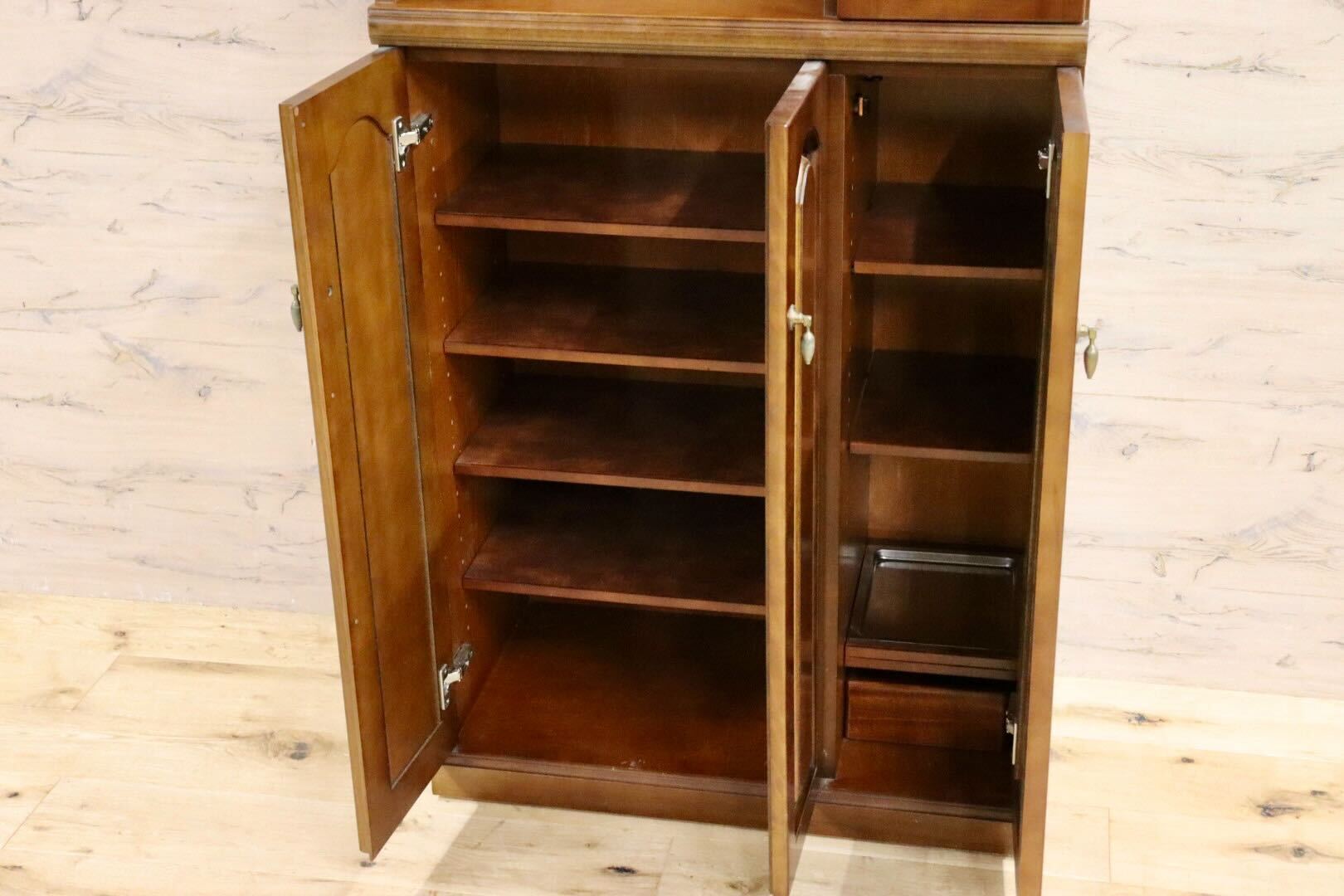 GMIH302○karimoku / カリモク 下駄箱 シューズケース 玄関 収納棚 飾り棚 キャビネット ブラウン 国産家具