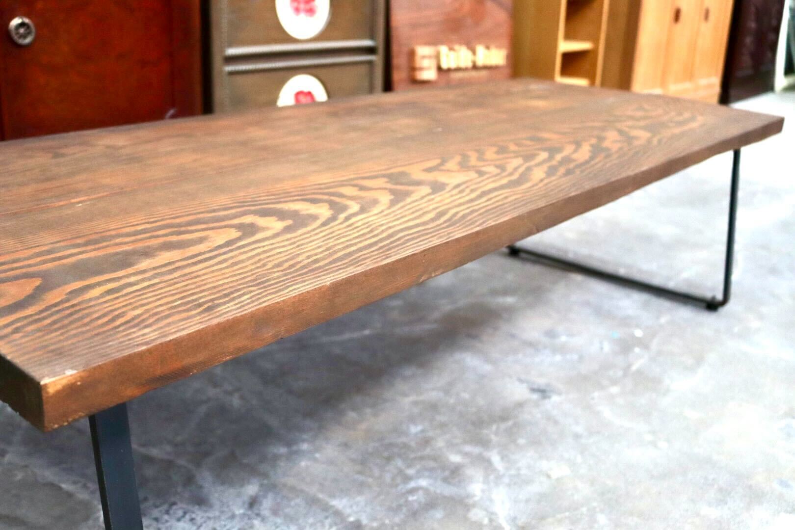 GMIH427C○センターテーブル 長椅子 ベンチ チェア 花台 机 ローテーブル 無垢材 インダストリアル ヴィンテージ