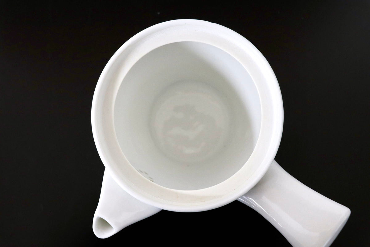 GMJH332AR◯急須 横手急須 煎茶器 茶銚 白磁急須 磁器急須 茶器 茶道具 和食器 陶器 在銘 和モダン