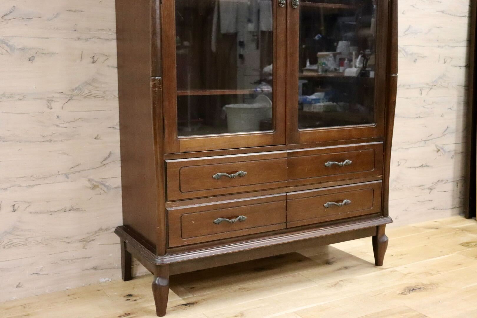 GMIH292○maruni / マルニ 飾り棚 キャビネット 本棚 食器棚 収納家具 ヨーロピアン クラシック オールドマルニ ヴィンテージ