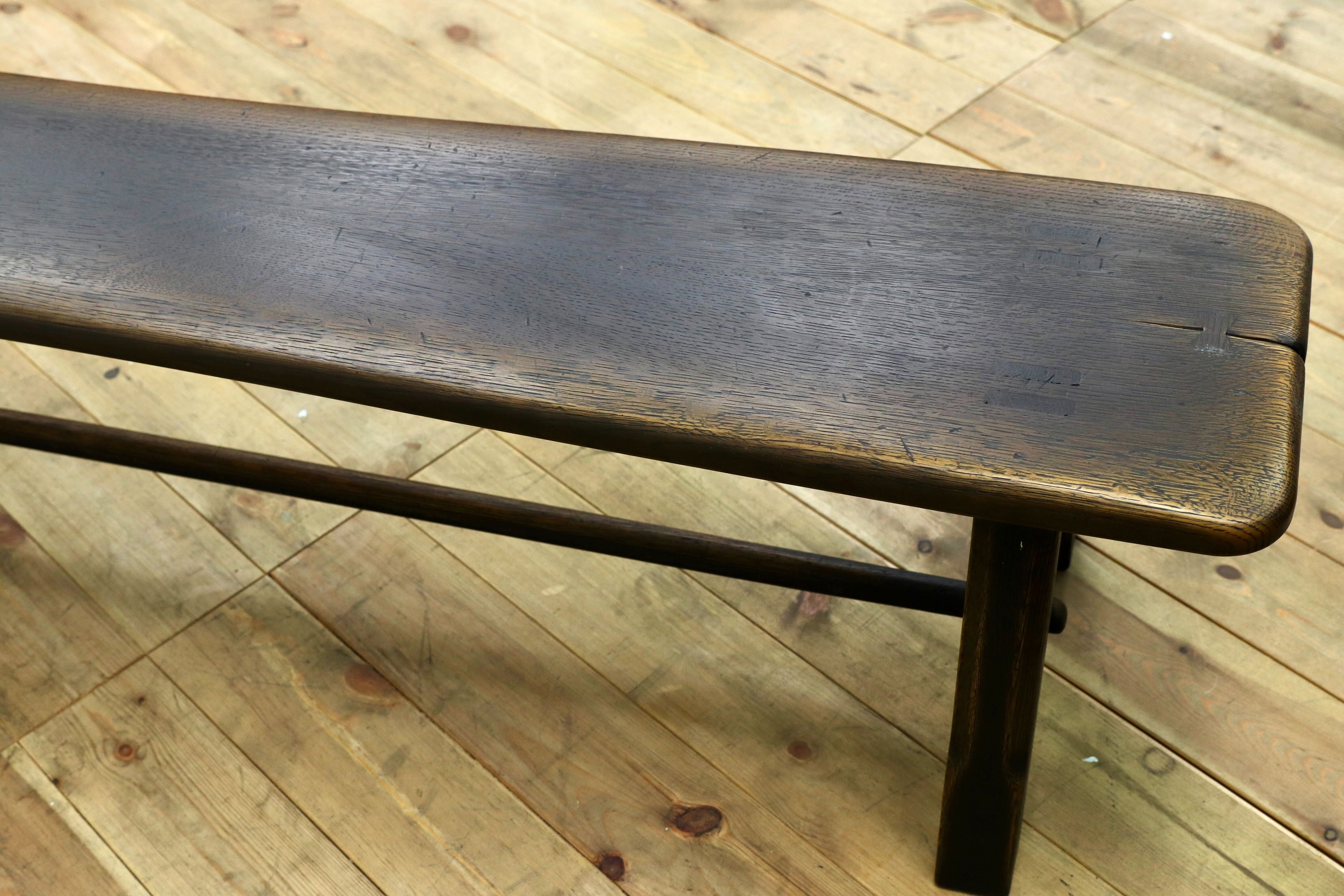 GMIK579○飛騨産業 / HIDA キツツキ PROVINCIAL プロヴィンシャル トリッスルベンチ ダイニングチェア ベンチ オーク無垢材 定価約26.2万