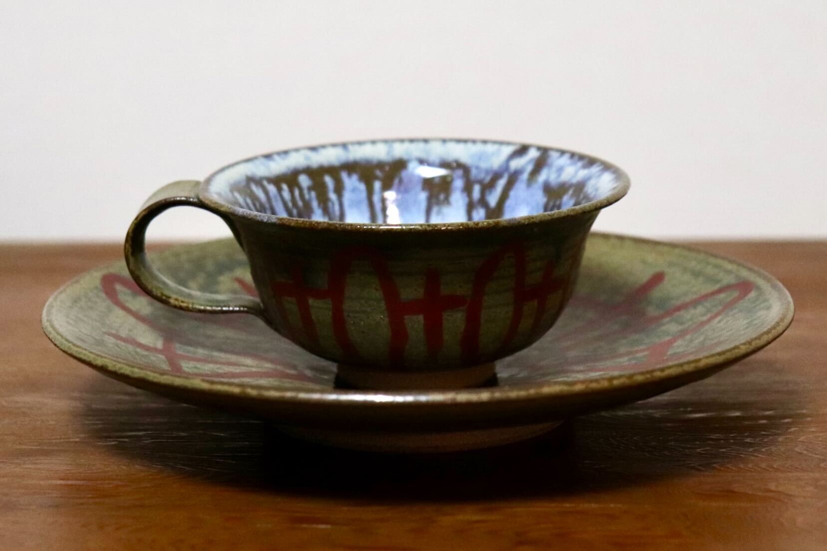 GMIO441○千代市陶房 清水千代市 丹波焼 紅茶碗皿 カップ&ソーサー ティーカップ 伝統工芸 未使用