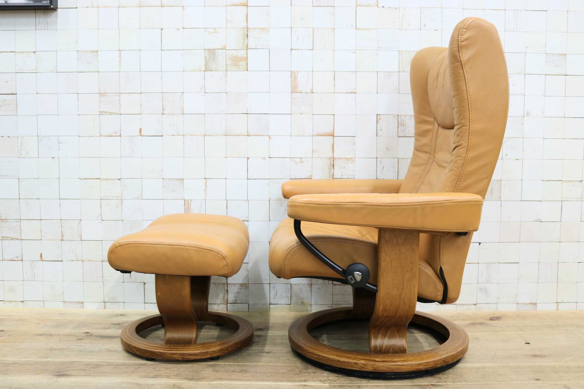 GMJK24〇EKORNES / エコーネス ストレスレス リクライニングチェア パーソナルチェア オットマン 北欧 ノルウェー 本革