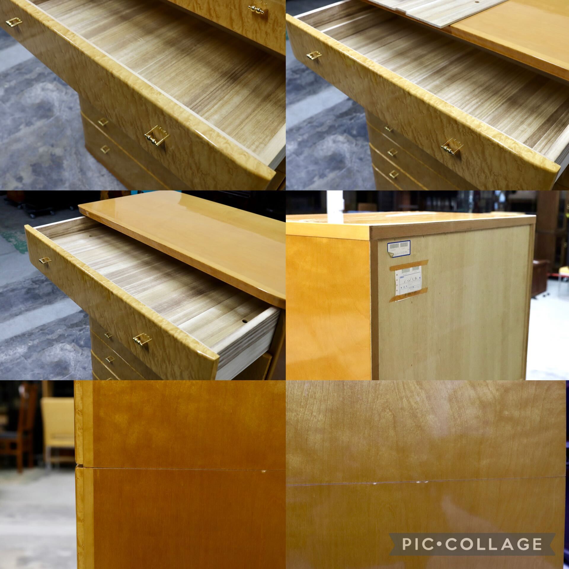 GMIK491○府中家具 最高級 整理箪笥 引出し収納家具 バーズアイメープル 婚礼家具 箪笥 タンス