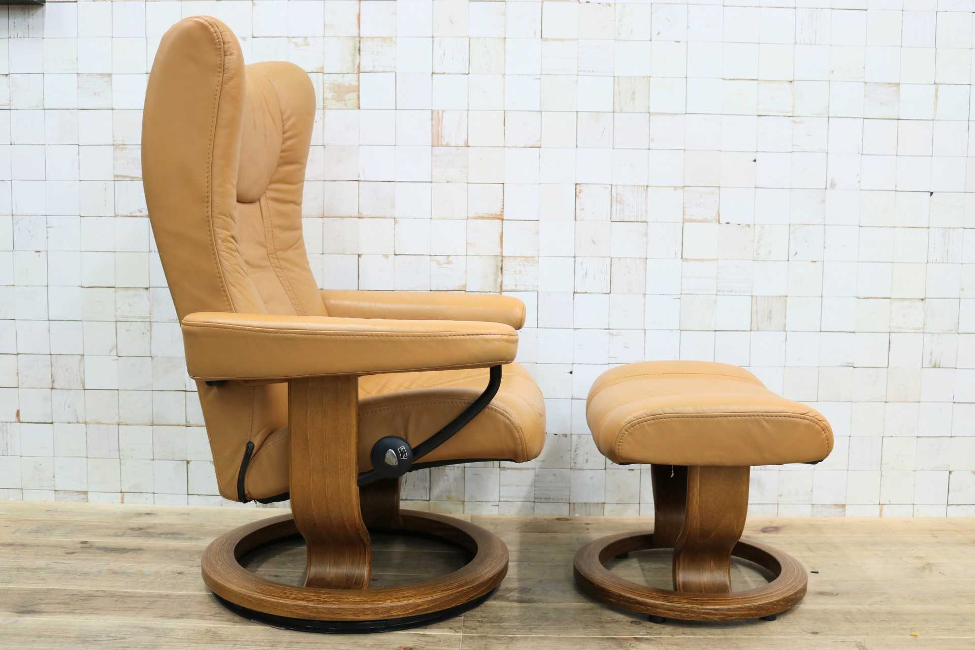 GMJK24〇EKORNES / エコーネス ストレスレス リクライニングチェア パーソナルチェア オットマン 北欧 ノルウェー 本革