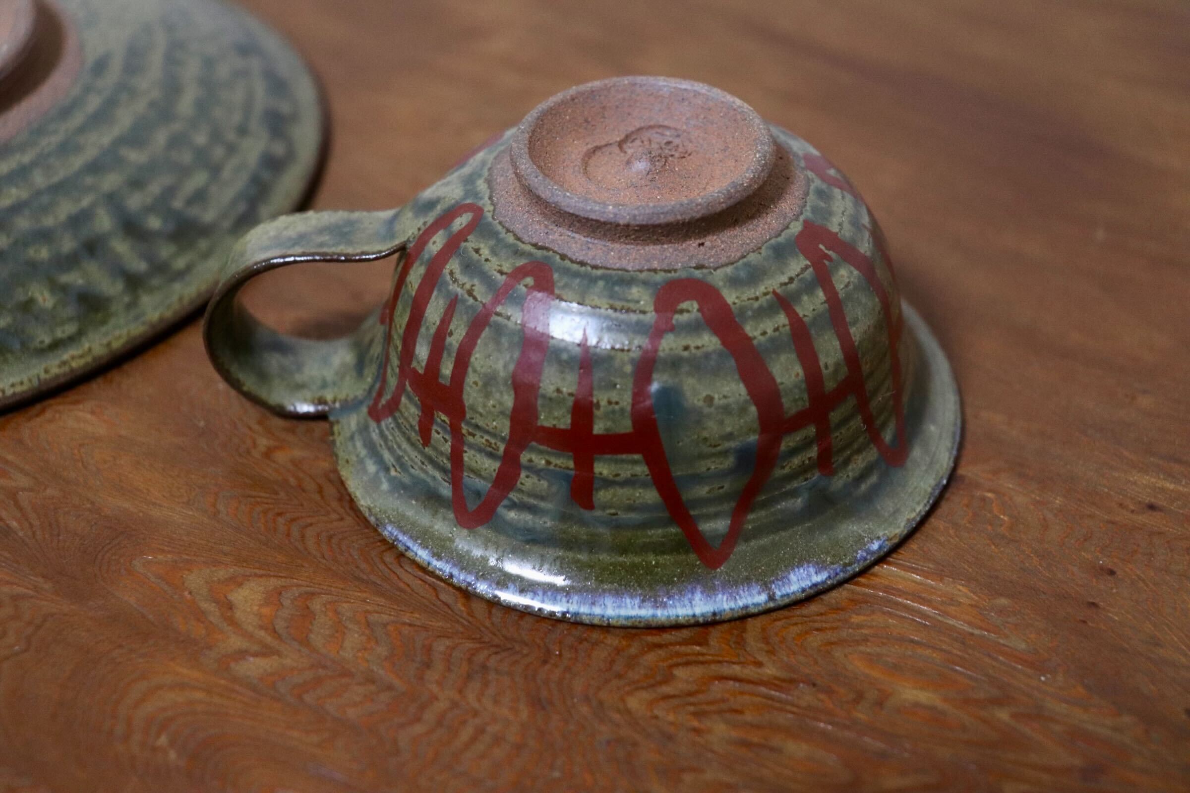 GMIO441○千代市陶房 清水千代市 丹波焼 紅茶碗皿 カップ&ソーサー ティーカップ 伝統工芸 未使用