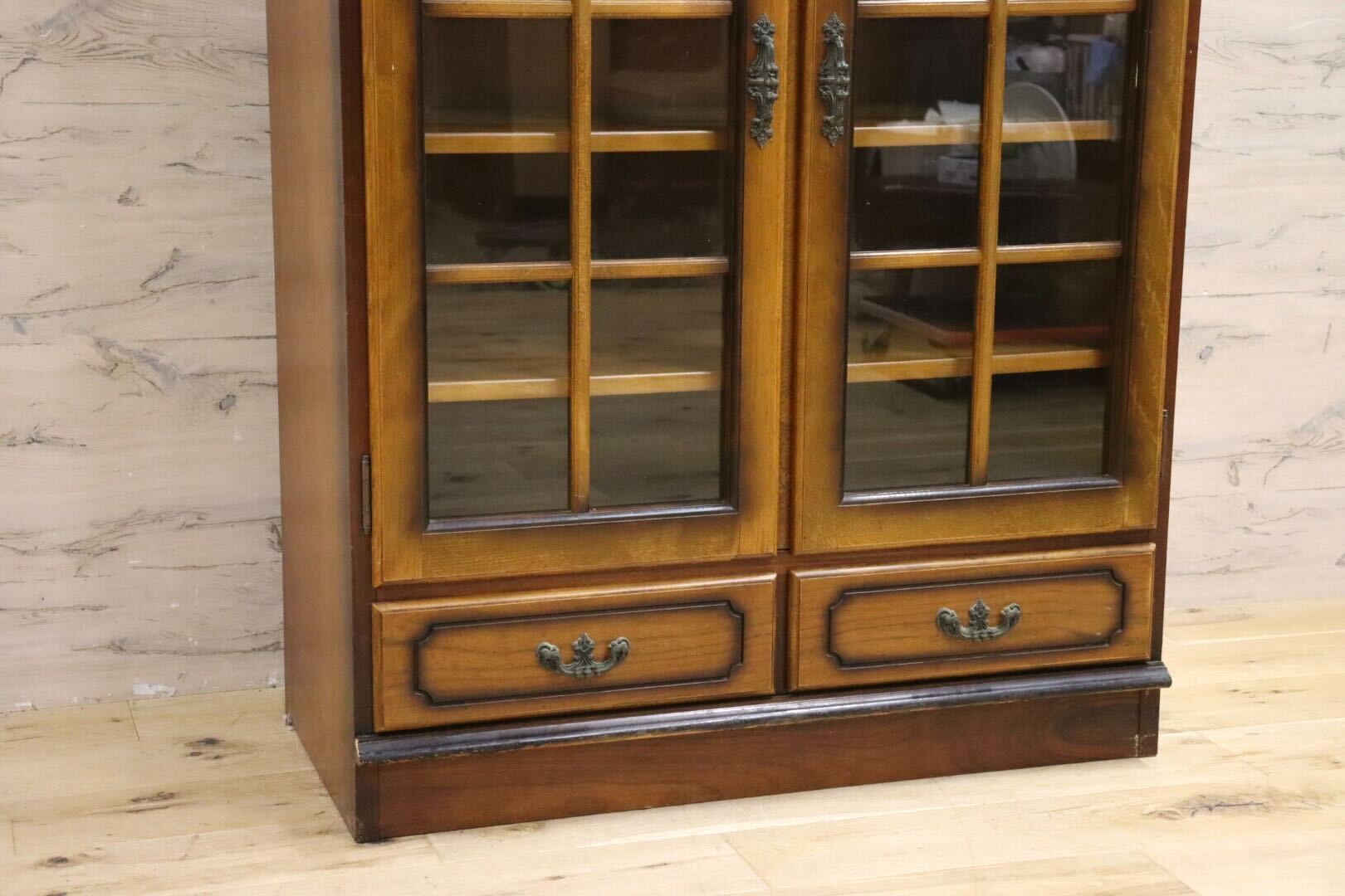 GMIK627○karimoku / カリモク コロニアル 本棚 書棚 ブックシェルフ 飾り棚 収納家具 カントリー オールドカリモク キャビネット 国産家具