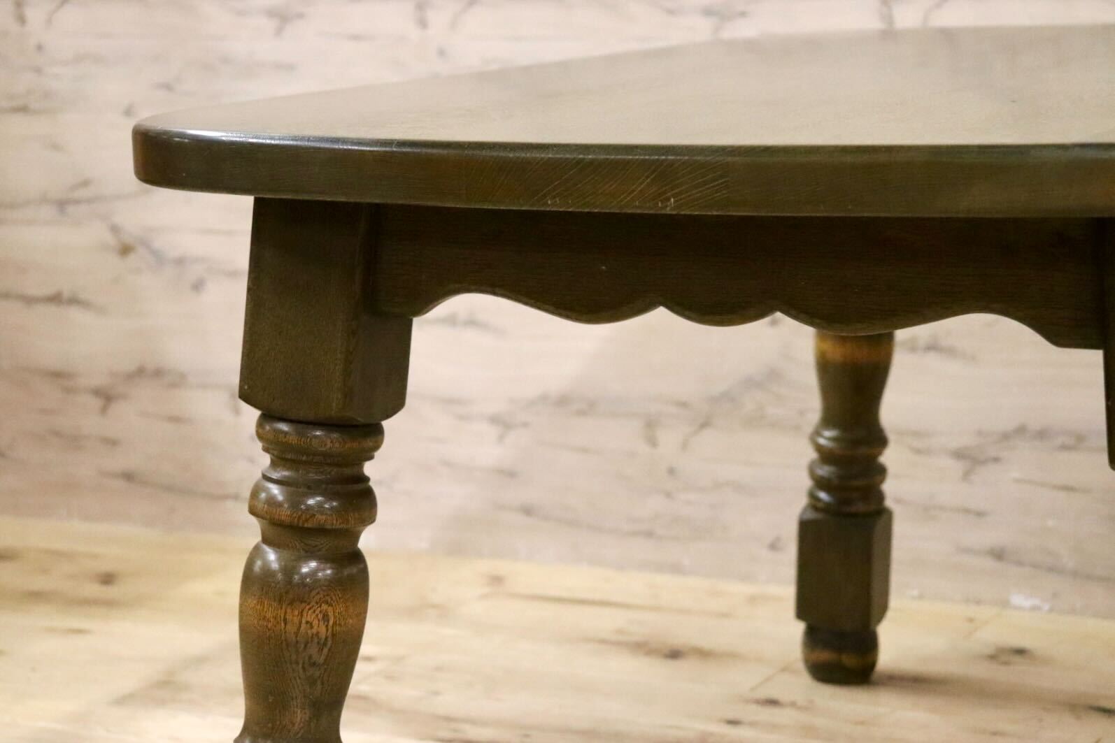 GMIK619○オーク無垢材 ダイニングテーブル 食卓テーブル 作業台 カントリー 机 検）永田良介商店 神戸洋家具