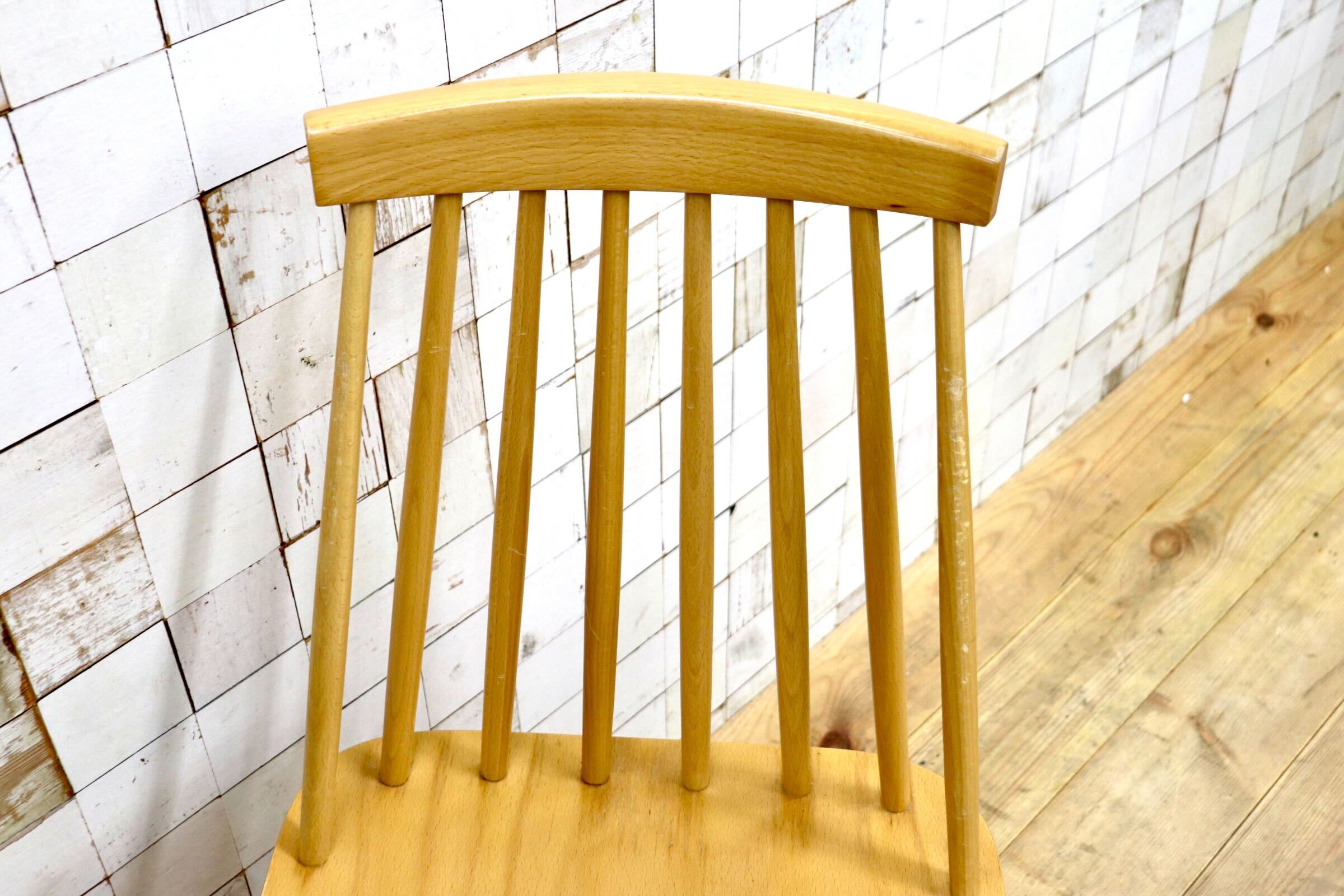 GMIH499C〇北欧スタイル ウィンザーチェア 2脚セットダイニングチェア 木製 ナチュラル スピンドルバック