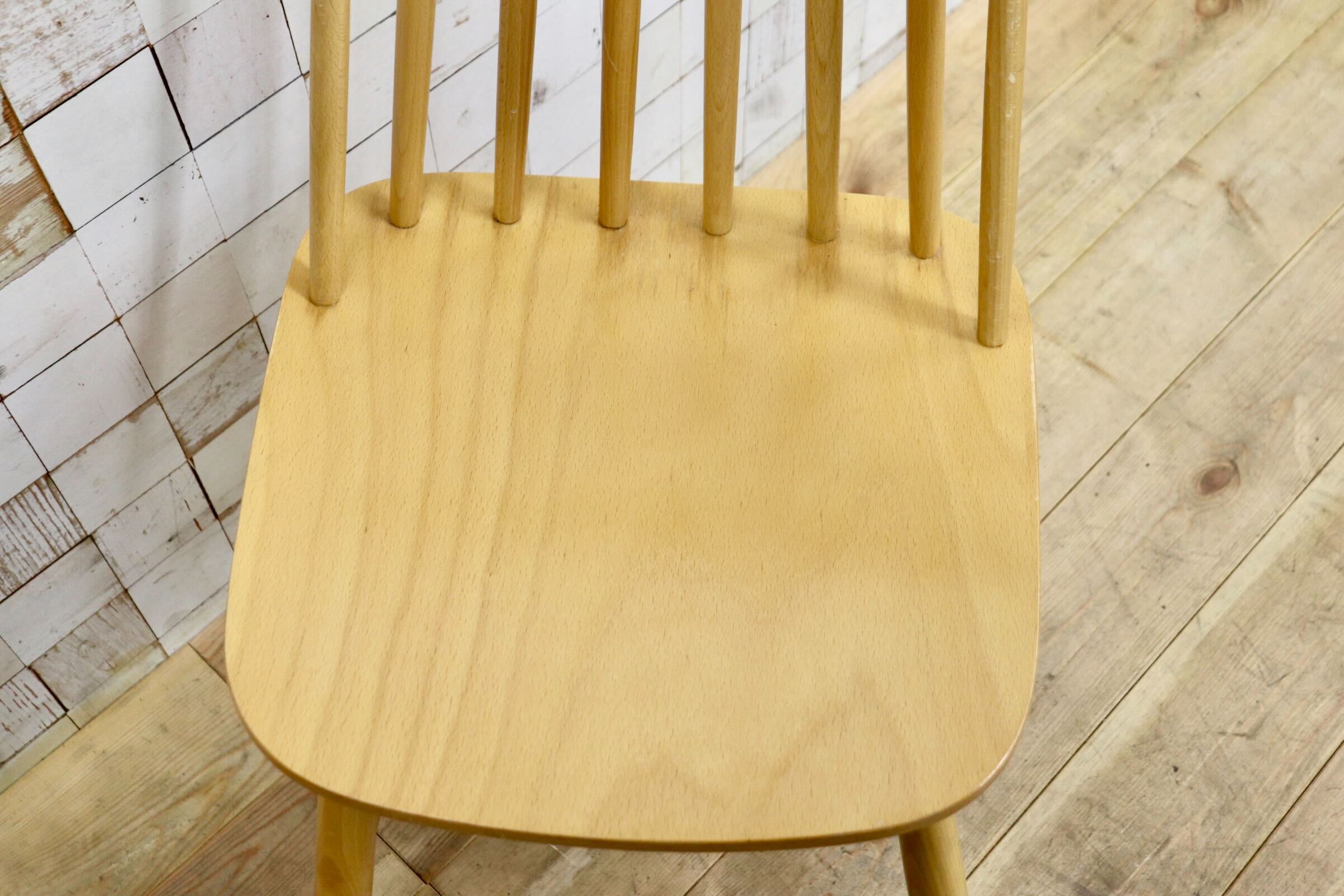 GMIH499C〇北欧スタイル ウィンザーチェア 2脚セットダイニングチェア 木製 ナチュラル スピンドルバック