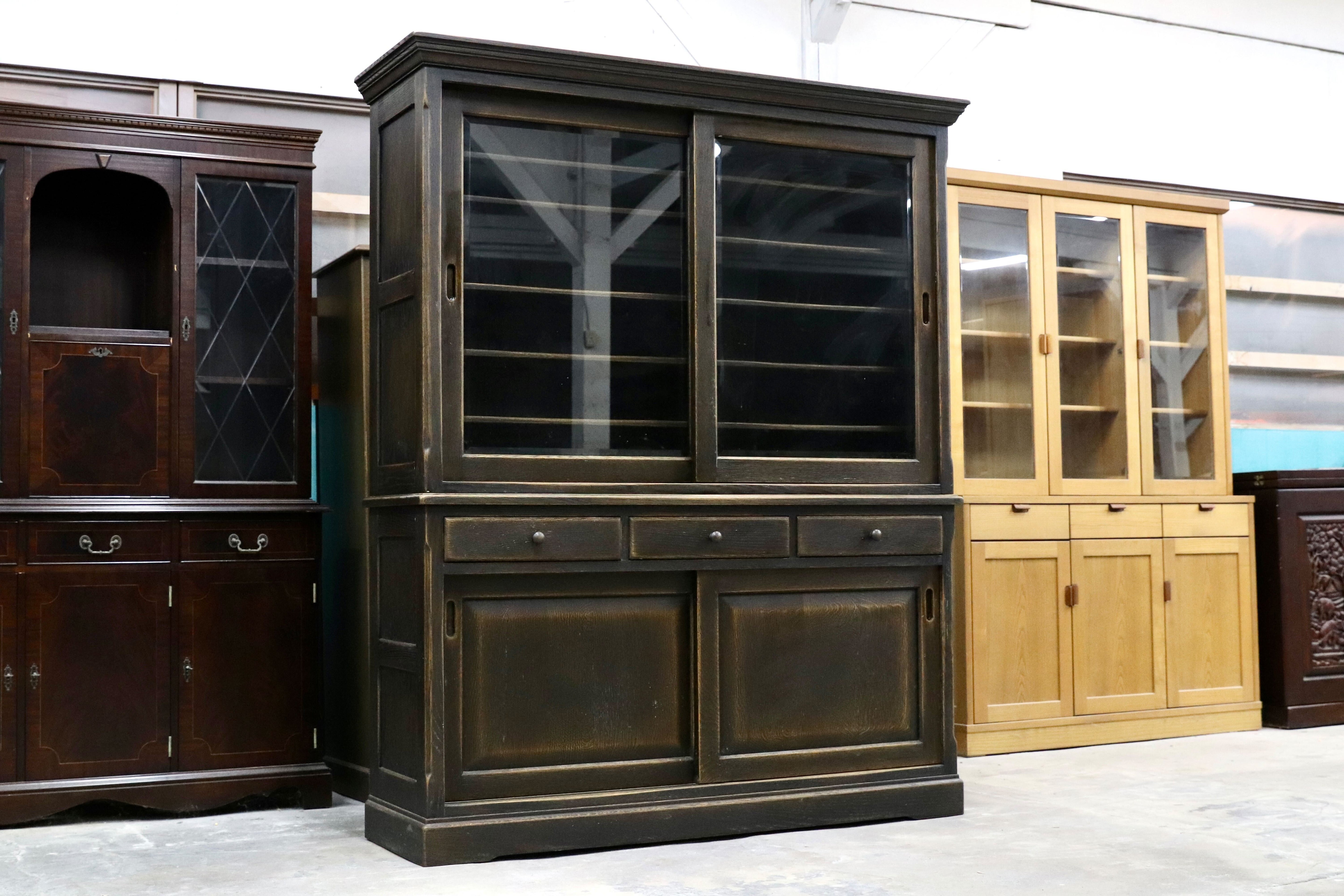 GMIK579○飛騨産業 / HIDA キツツキ PROVINCIAL プロヴィンシャル 食器棚 水屋棚 キッチンボード 最高級 廃番 楢無垢材 約90万 稀少