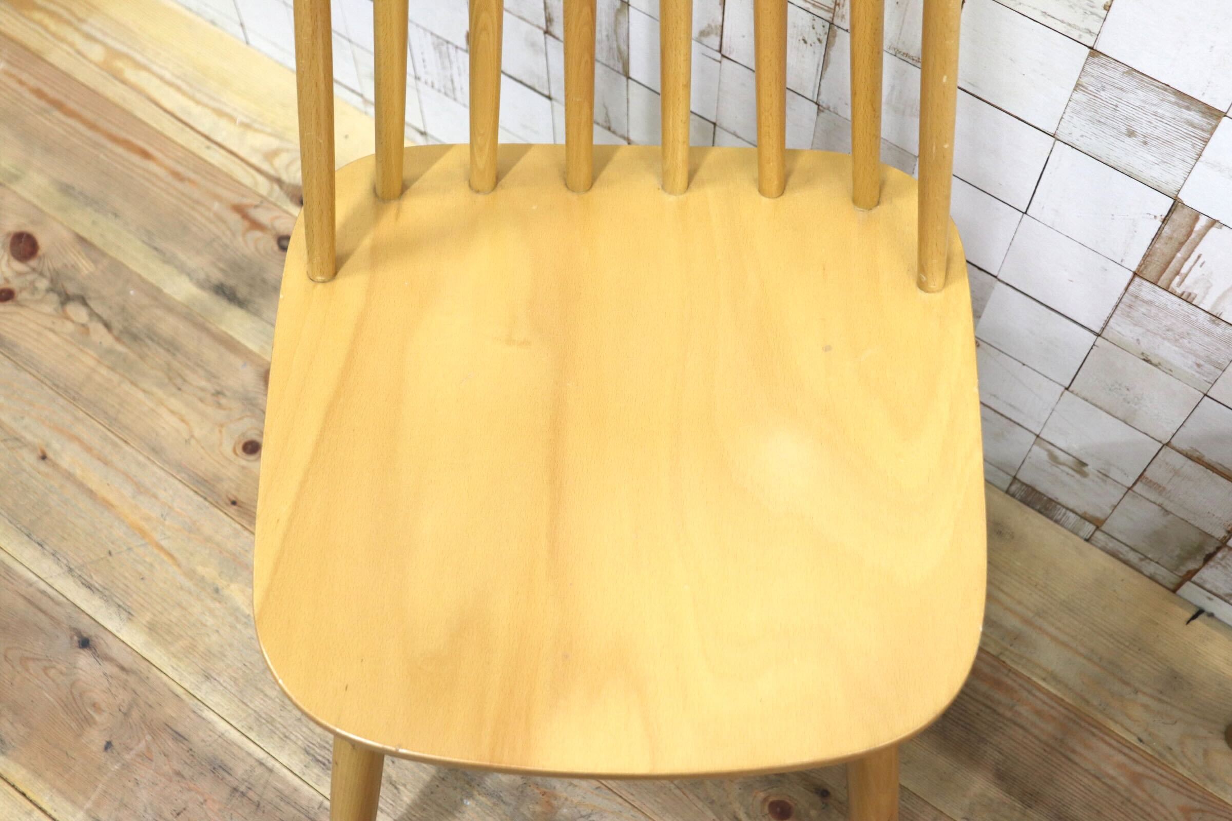 GMIH499D〇北欧スタイル ウィンザーチェア 2脚セットダイニングチェア 木製 ナチュラル スピンドルバック