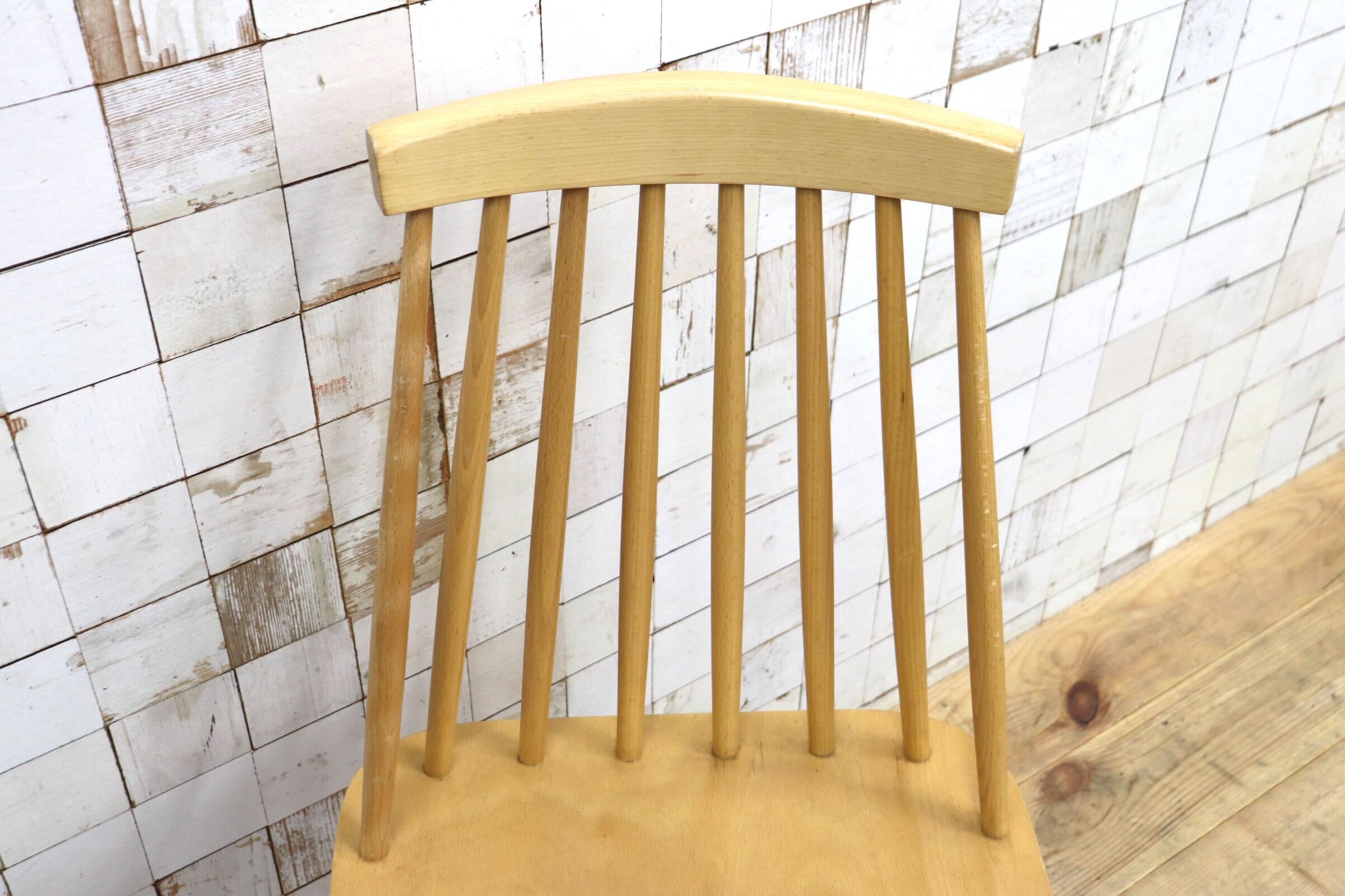 GMIH499D〇北欧スタイル ウィンザーチェア 2脚セットダイニングチェア 木製 ナチュラル スピンドルバック