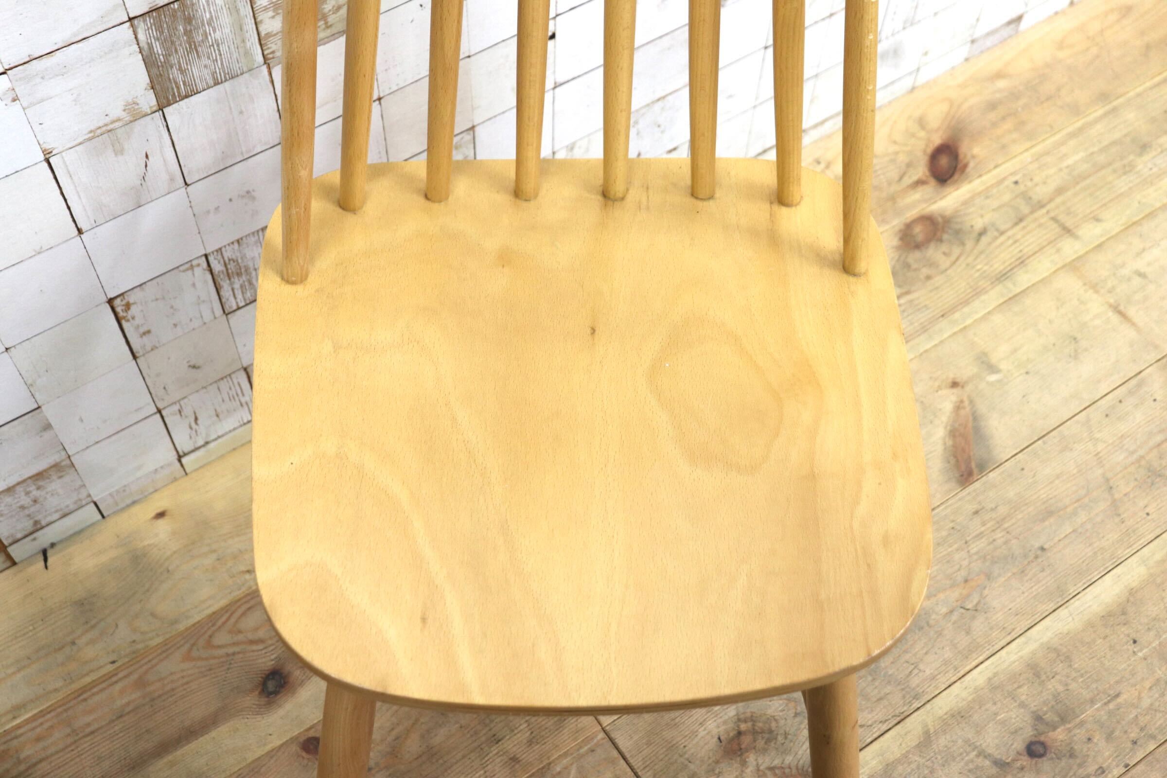 GMIH499D〇北欧スタイル ウィンザーチェア 2脚セットダイニングチェア 木製 ナチュラル スピンドルバック