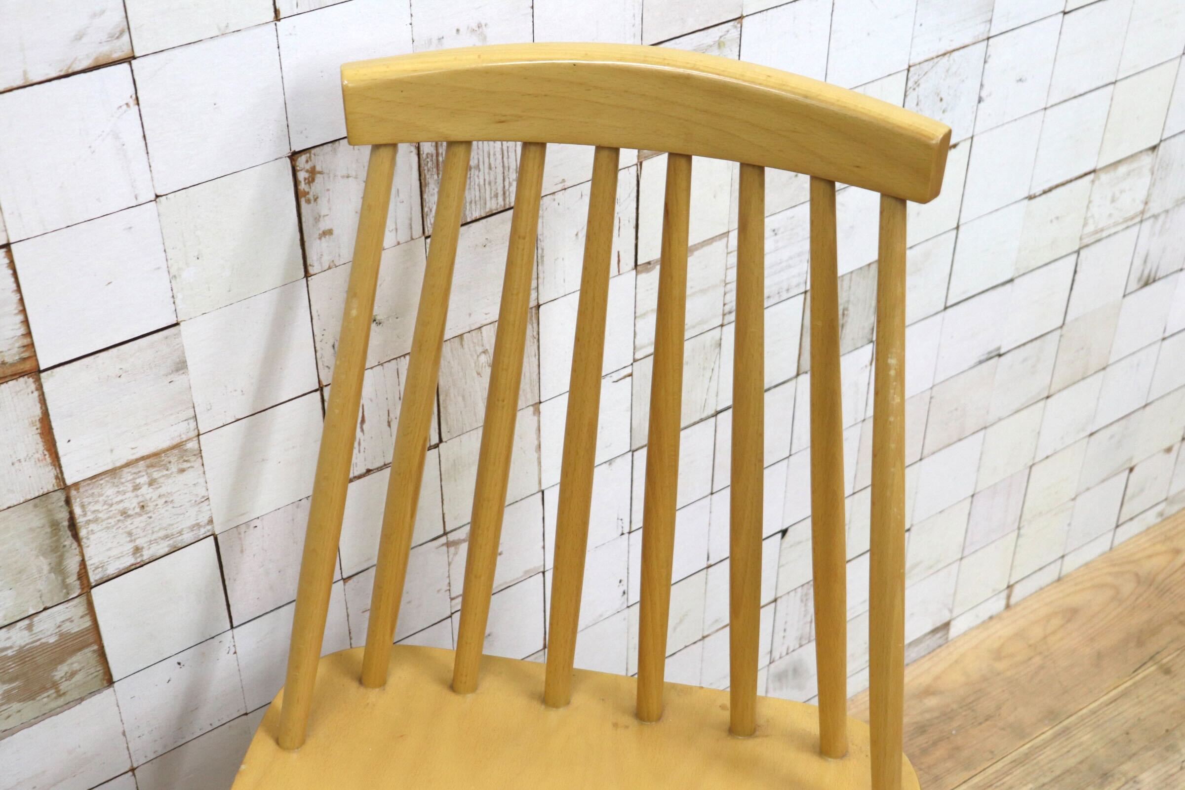GMIH499E〇北欧スタイル ウィンザーチェア 2脚セットダイニングチェア 木製 ナチュラル スピンドルバック