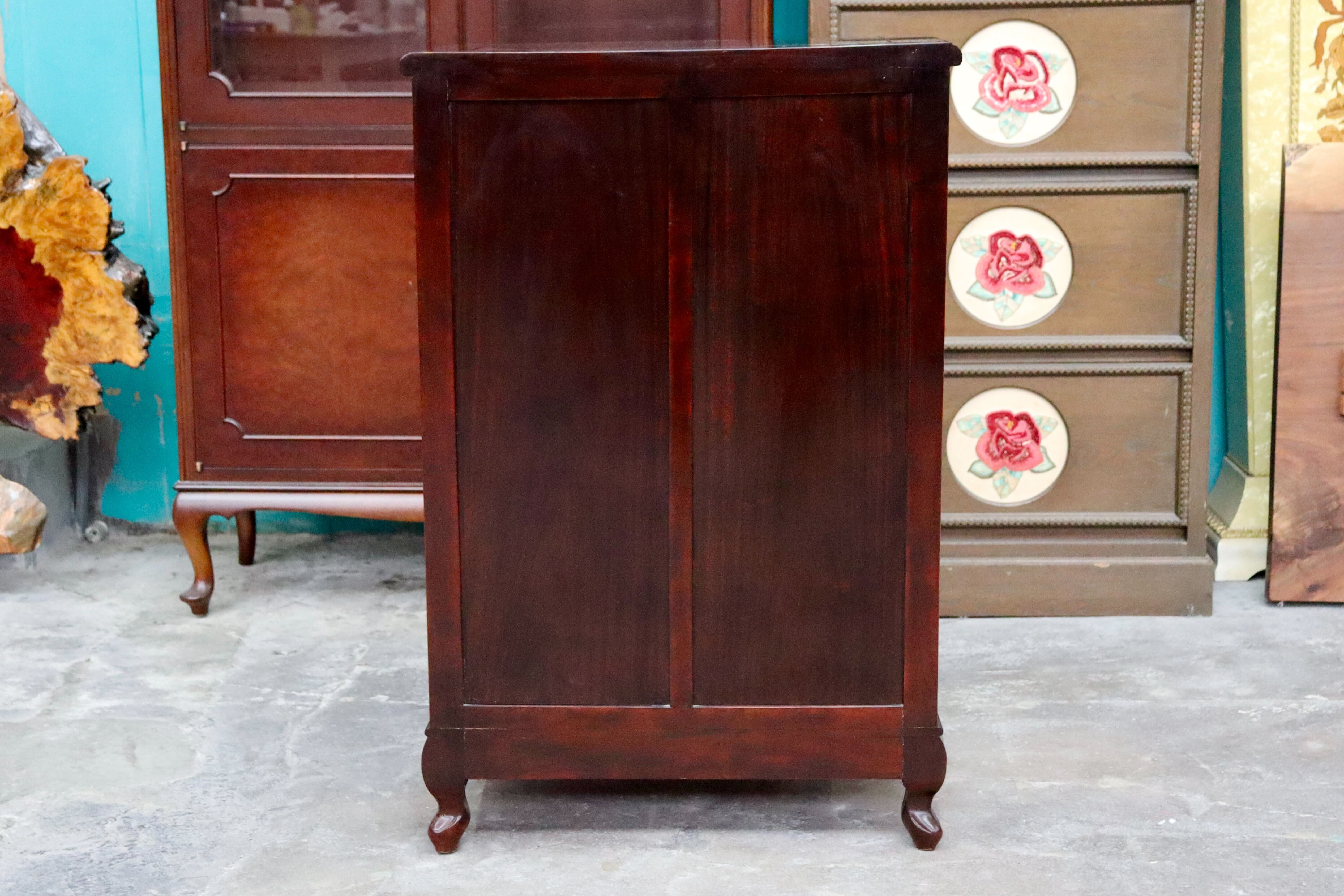 GMIS511○西洋 5段チェスト サイドチェスト 花梨 彫刻 引き出し 猫脚 収納家具 木製 ヨーロピアン クラシック レトロ