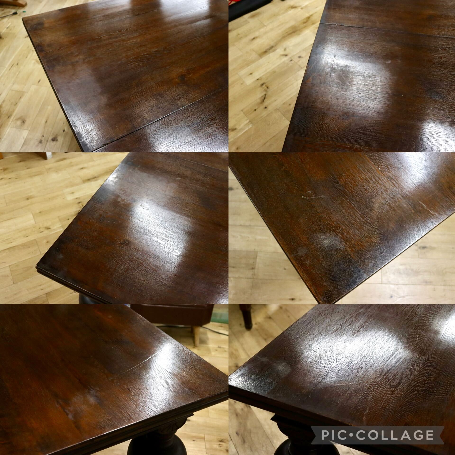 GMGH368○デンマーク製 オーク材 ダイニングテーブル 食卓テーブル ブルボーズレッグ ヴィンテージ 北欧 店舗什器 定価約46万 長期展示品
