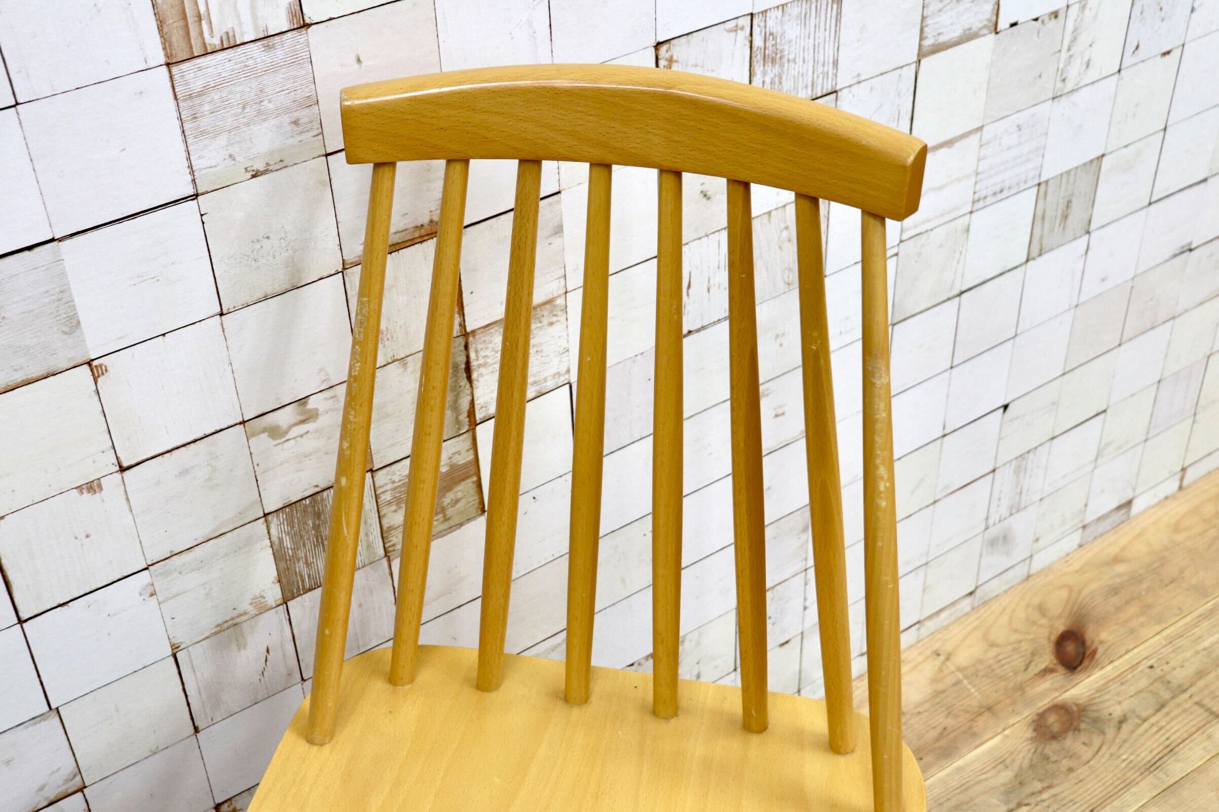 GMIH499F〇北欧スタイル ウィンザーチェア 2脚セットダイニングチェア 木製 ナチュラル スピンドルバック