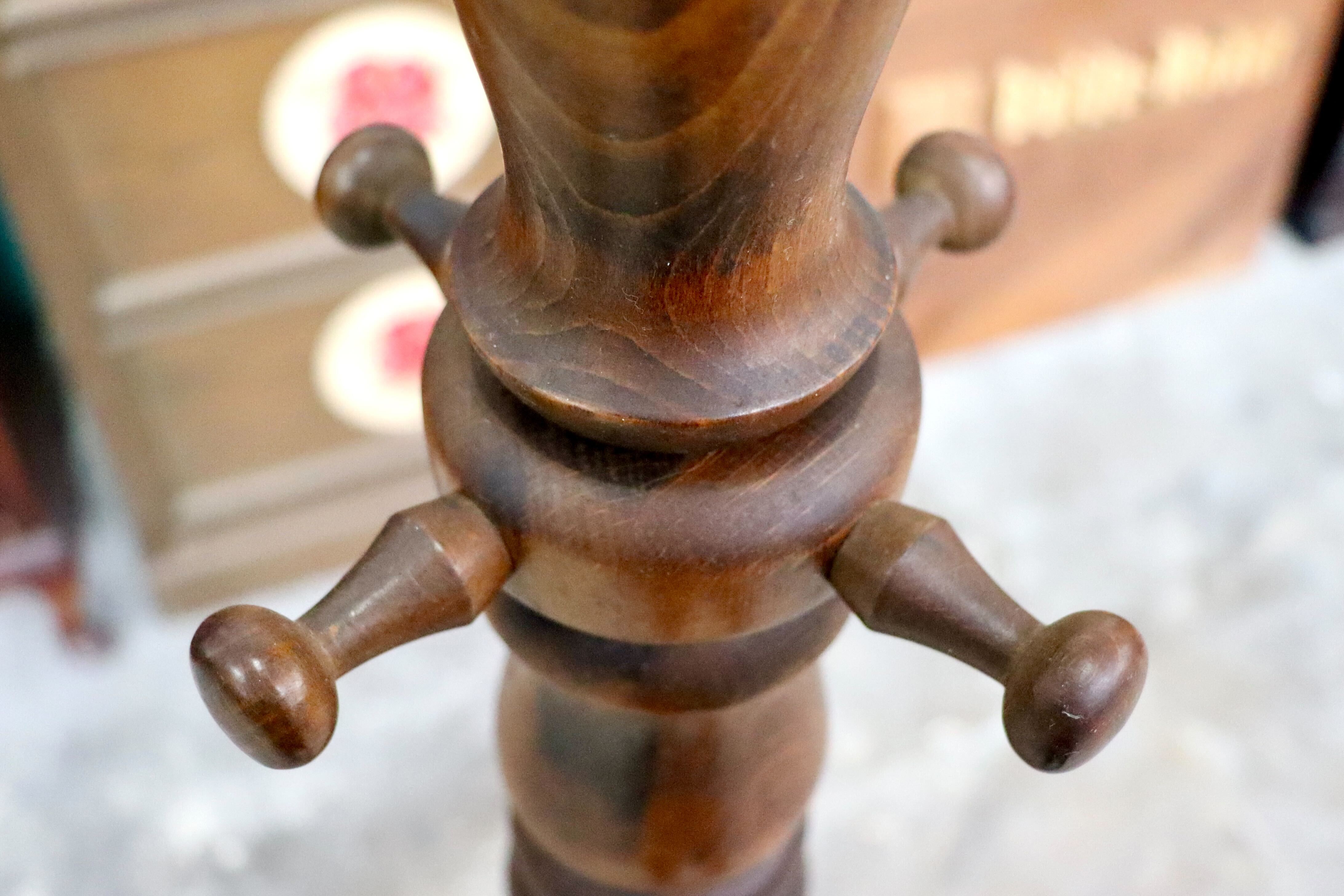 GMIS507○karimoku / カリモク コロニアル コートハンガー ポールハンガー 帽子掛け ポールスタンド レトロ 国産家具