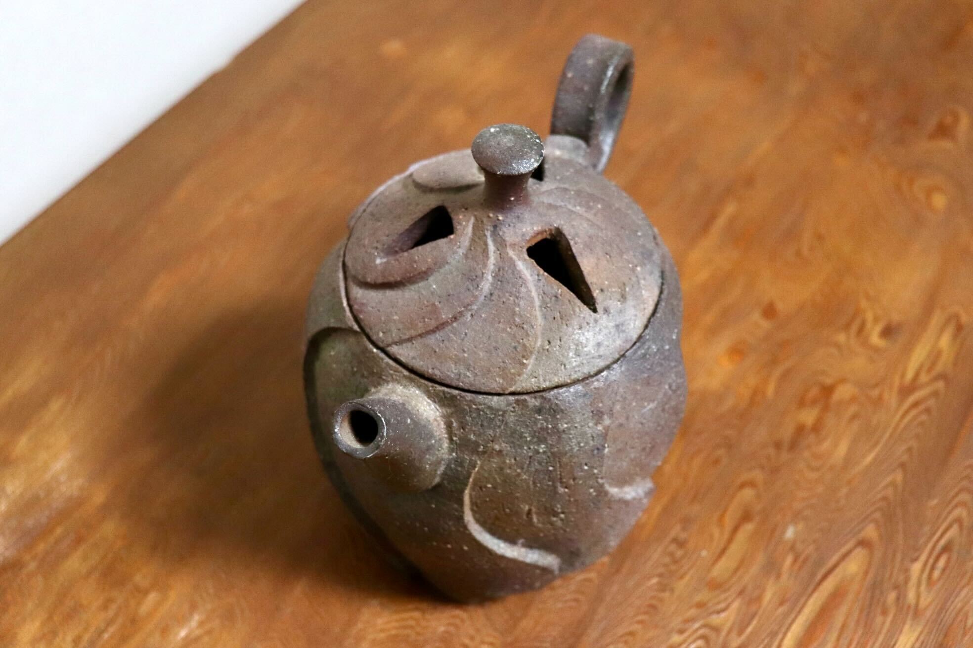 GMIO468◯市野悟窯 市野哲次 丹波焼 やきしめ香炉 陶器 丹波篠山 伝統工芸 未使用