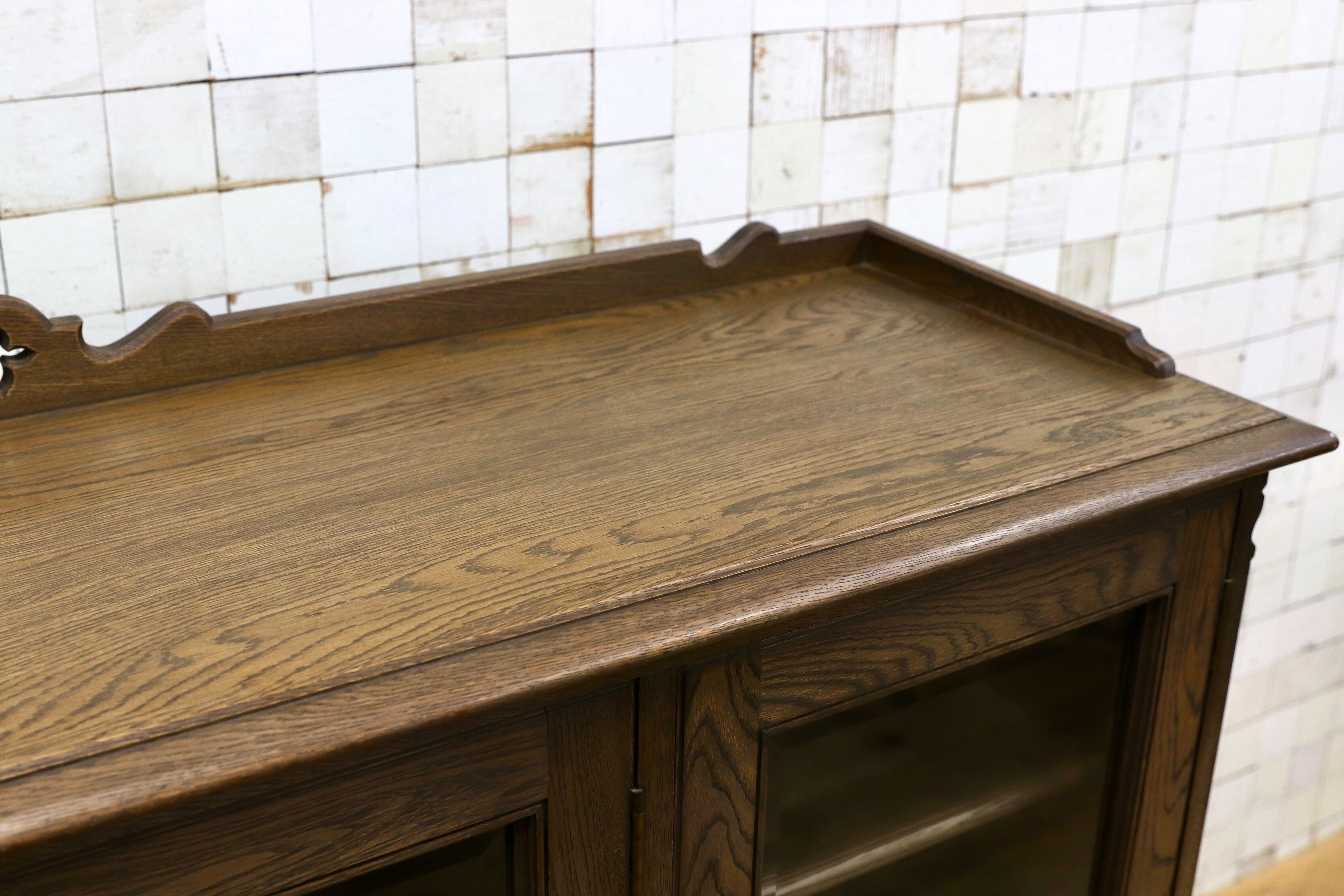 GMIK581○神戸洋家具 永田良介商店 サイドボード リビングボード キャビネット オーク 英国カントリー ヴィンテージ 稀少 アンティーク