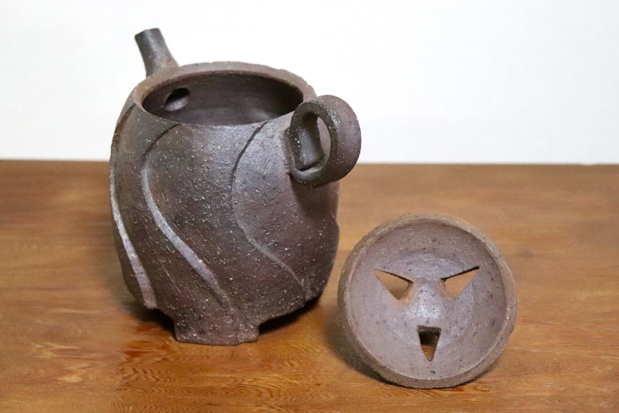 GMIO468◯市野悟窯 市野哲次 丹波焼 やきしめ香炉 陶器 丹波篠山 伝統工芸 未使用