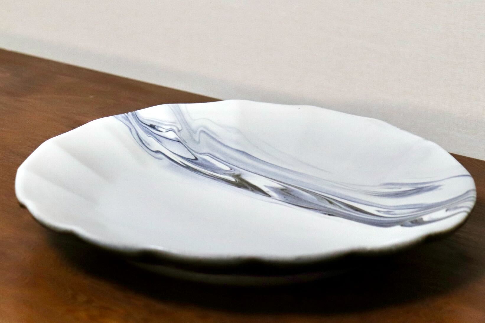 GMIO446A○千代市陶房 清水万佐年 丹波焼 8寸皿 伝統工芸 丹波篠山 陶器 未使用