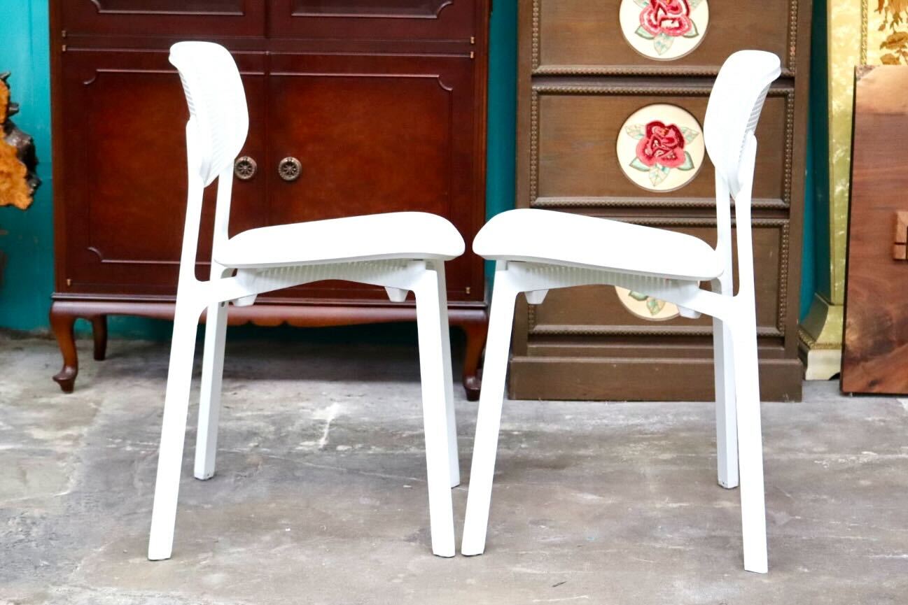 GMIS275G○KRISTALIA / クリスタリア COLANDER ダイニングチェア 椅子 2脚セット スタッキング モダン イタリア 白 展示品 定価約10万