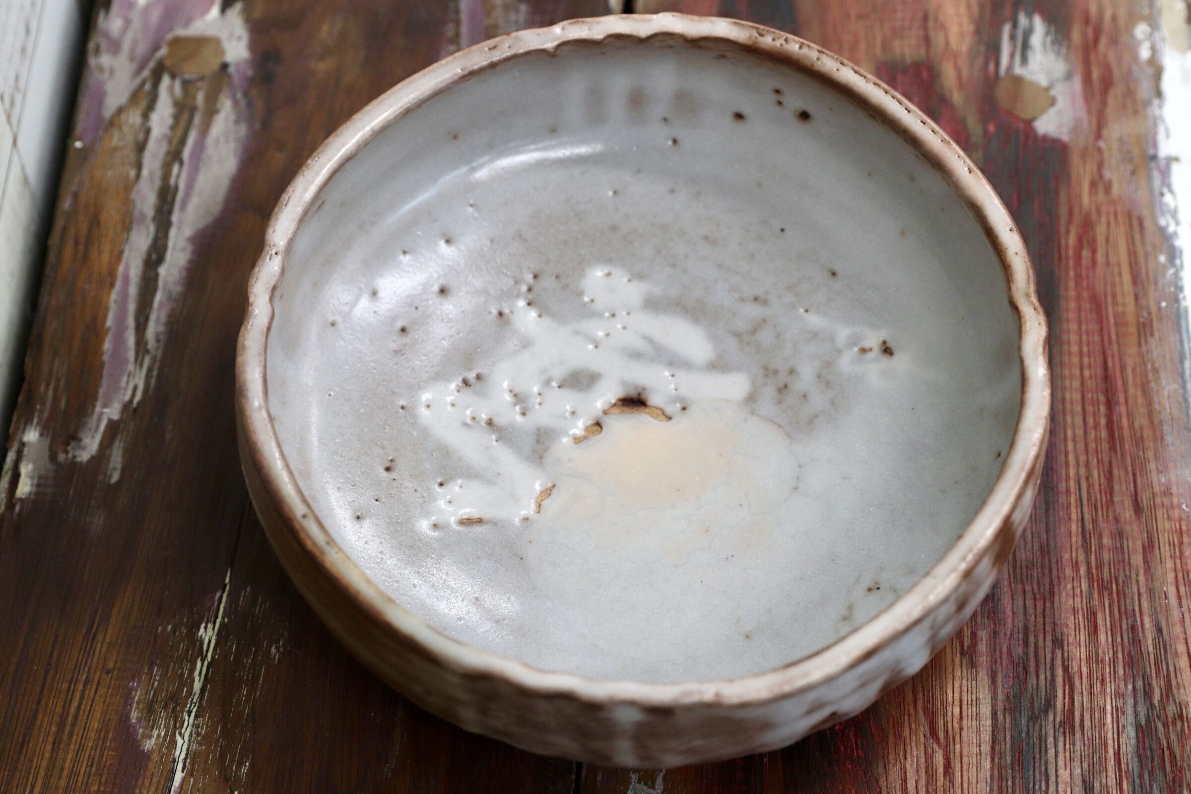 GMJO136I○水野澤三 陽山窯 志野 三足鉢 菓子器 盛鉢