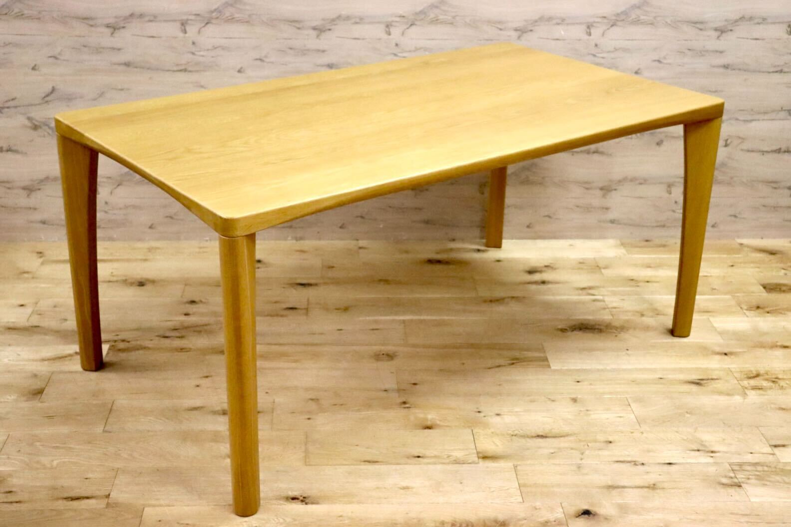 GMIK641○浜本工芸 / HAMAMOTO No.5400 ダイニングテーブル 食卓テーブル 作業台 楢材 無垢 ナチュラル 定価約17.6万 美品