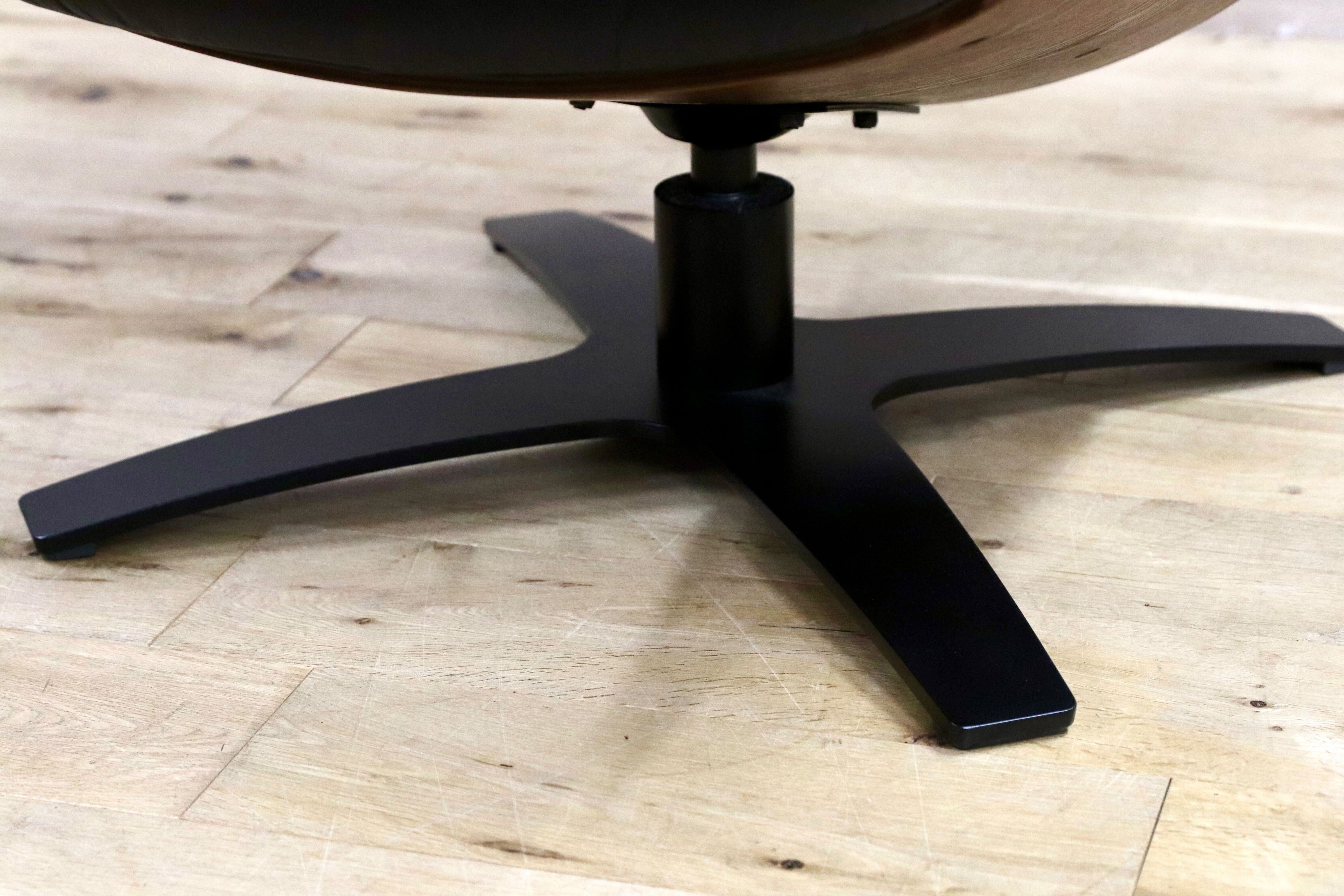 GMIS331○ニトリ / NITORI Nマーシャル 黒 本革 リクライニングチェア パーソナルチェア シングルソファ ラウンジチェア 定価10.9万