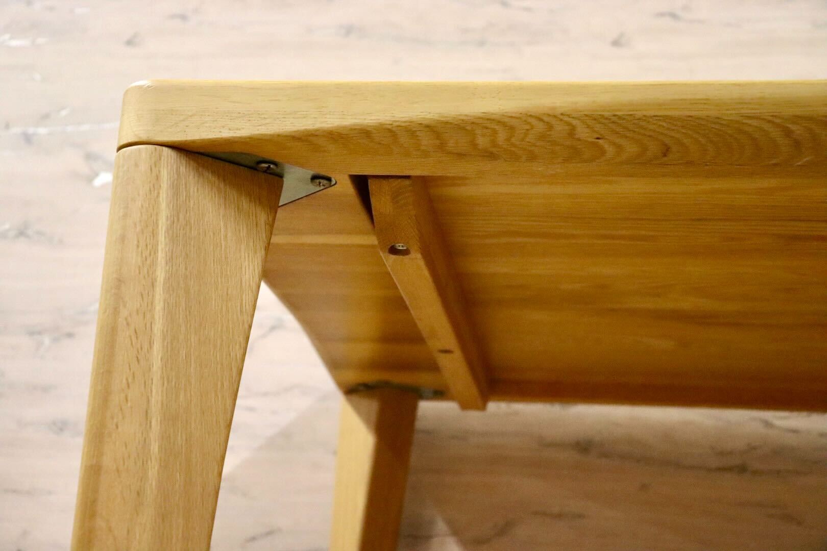 GMIK641○浜本工芸 / HAMAMOTO No.5400 ダイニングテーブル 食卓テーブル 作業台 楢材 無垢 ナチュラル 定価約17.6万 美品