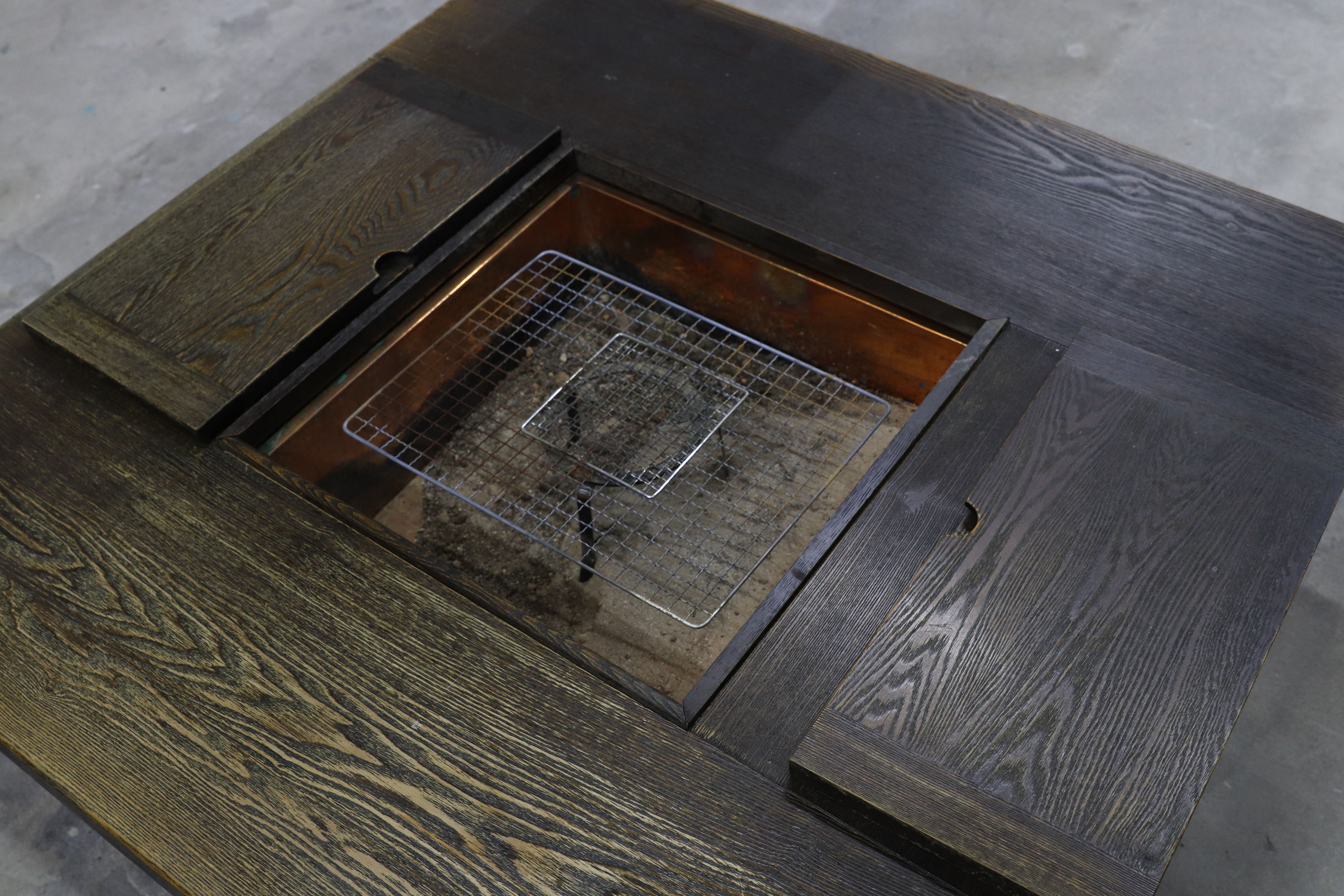 GMHH455○和モダン 民芸調 火鉢 ローテーブル センターテーブル リビングテーブル 和室 座敷 テーブル アンティーク 検）プロヴィンシャル