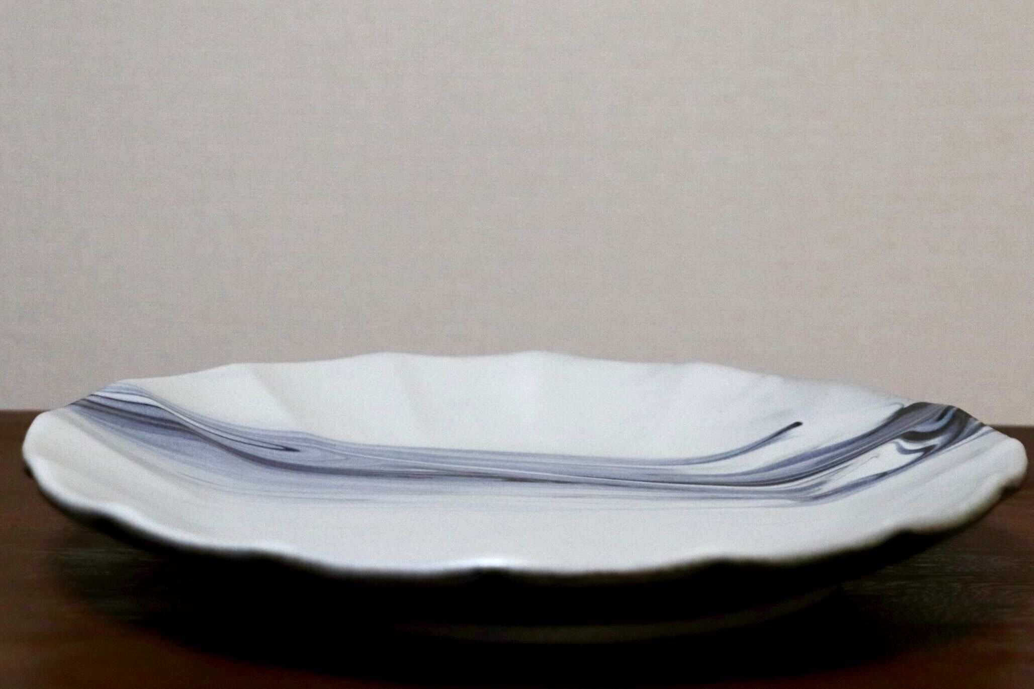 GMIO446B○千代市陶房 清水万佐年 丹波焼 8寸皿 伝統工芸 丹波篠山 陶器 未使用