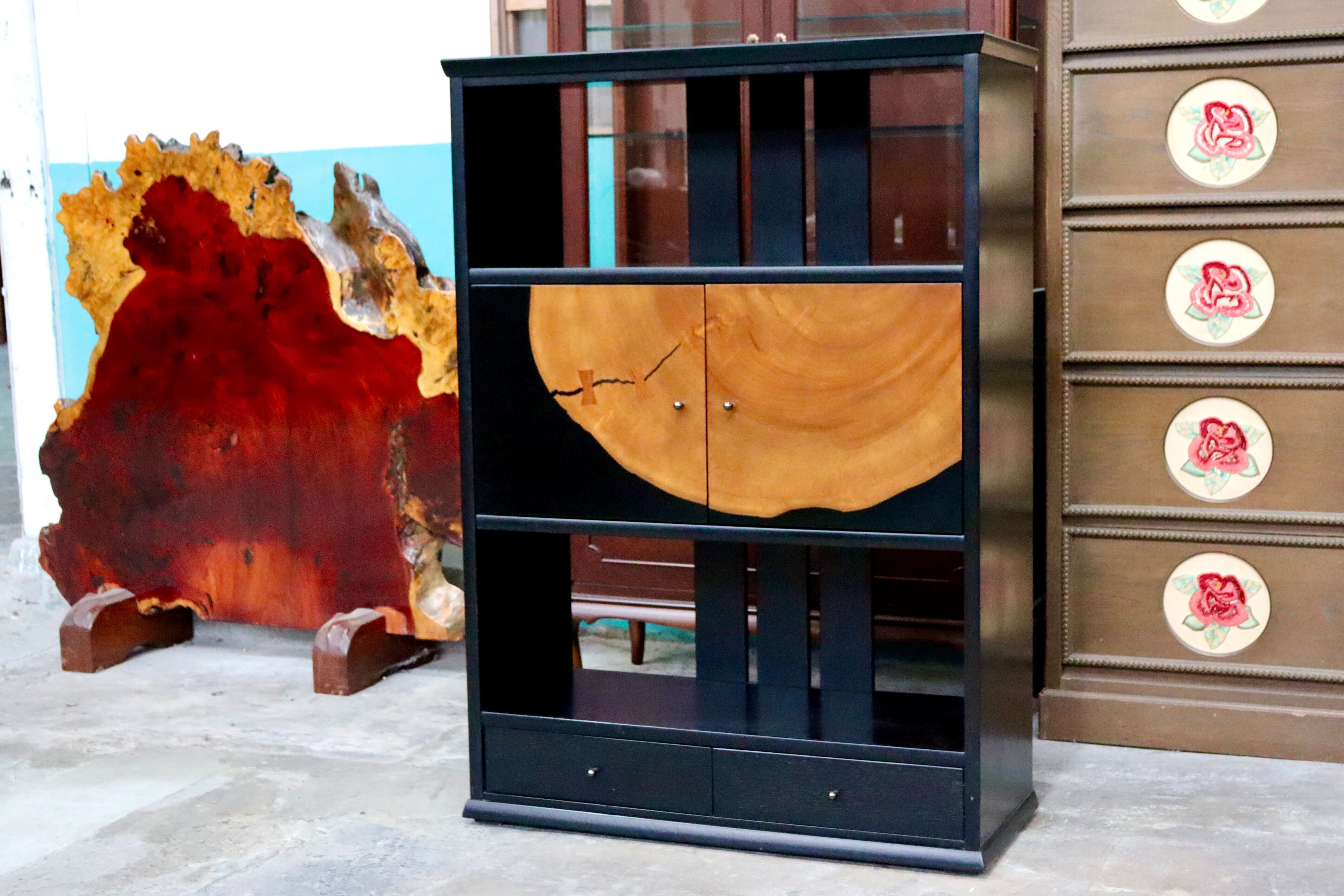 GMIH432○松岡漆工 キャビネット リビングボード 飾り棚 サイドボード 和家具 和モダン 希少 廃盤品 レトロ アンティーク