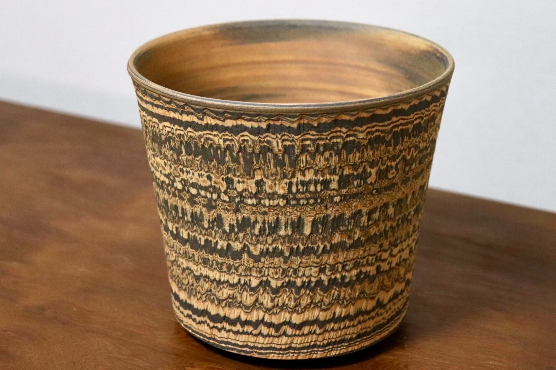 GMIO448○千代市陶房 清水万佐年 丹波焼 植木鉢 伝統工芸 丹波篠山 陶器 未使用