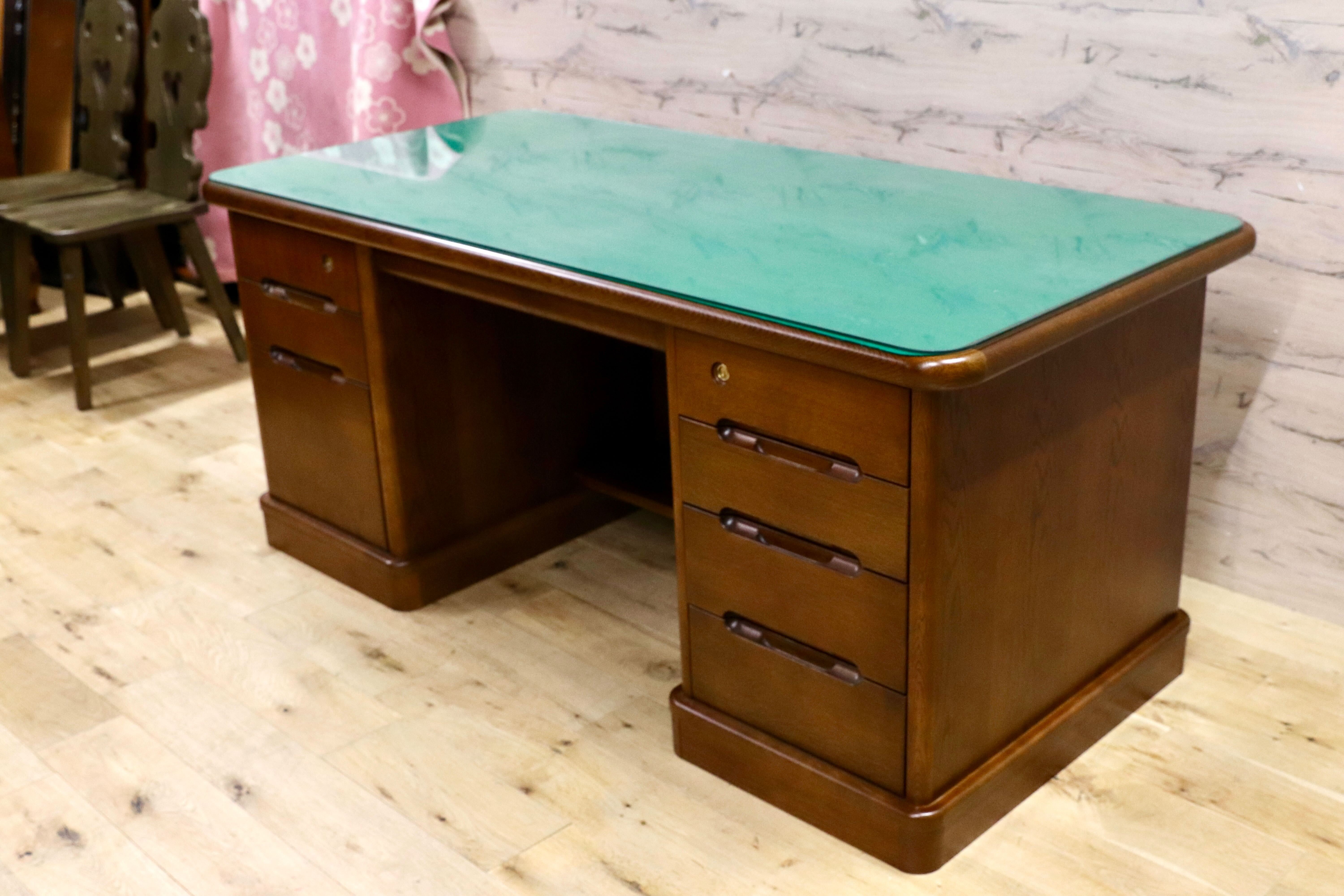 GMIK614○karimoku / カリモク コロニアル ヴィンテージ デスク 書斎机